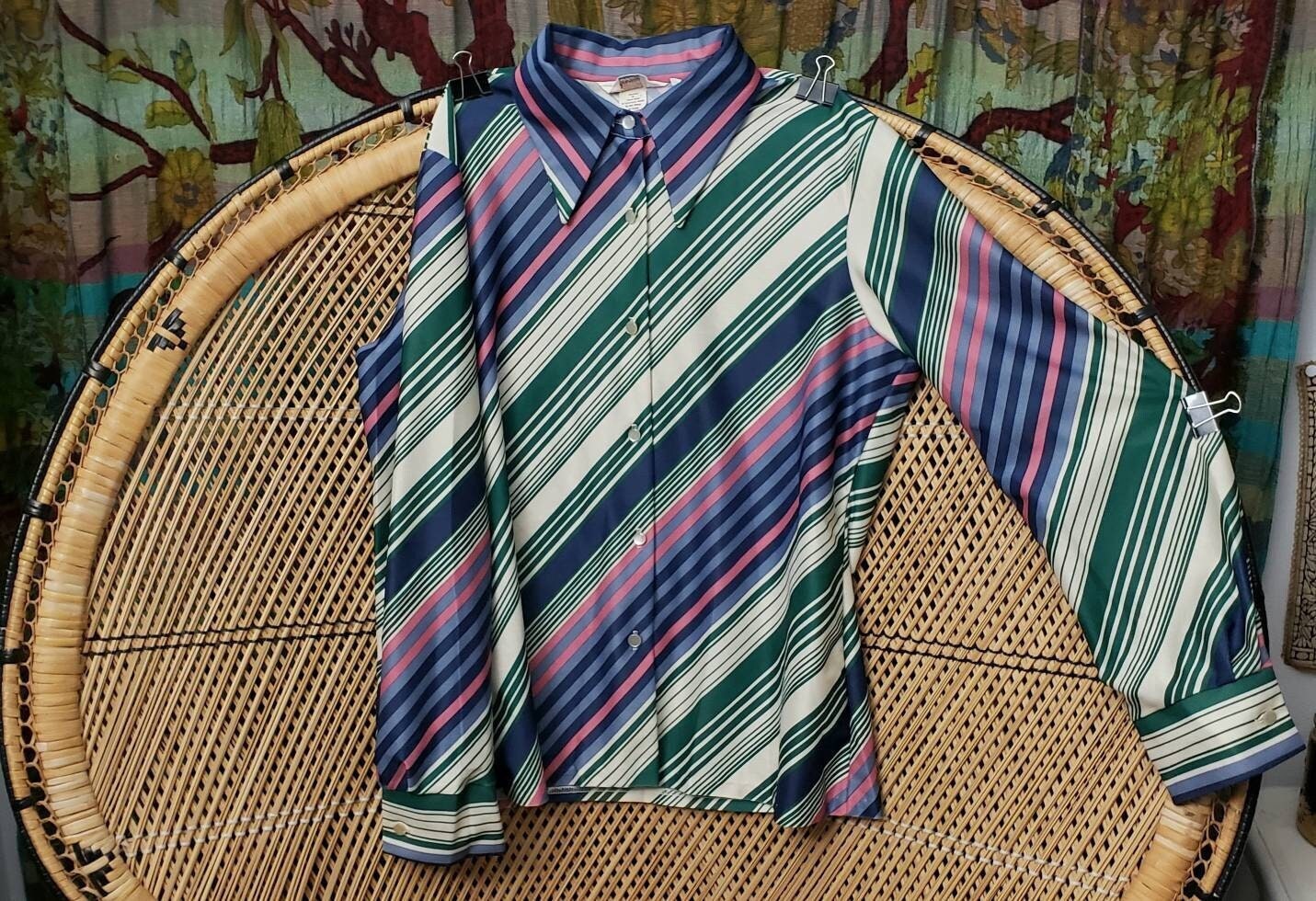 Clearance 70s Striped Shirt Division of Leslie Fay Md by Personale - Image 2