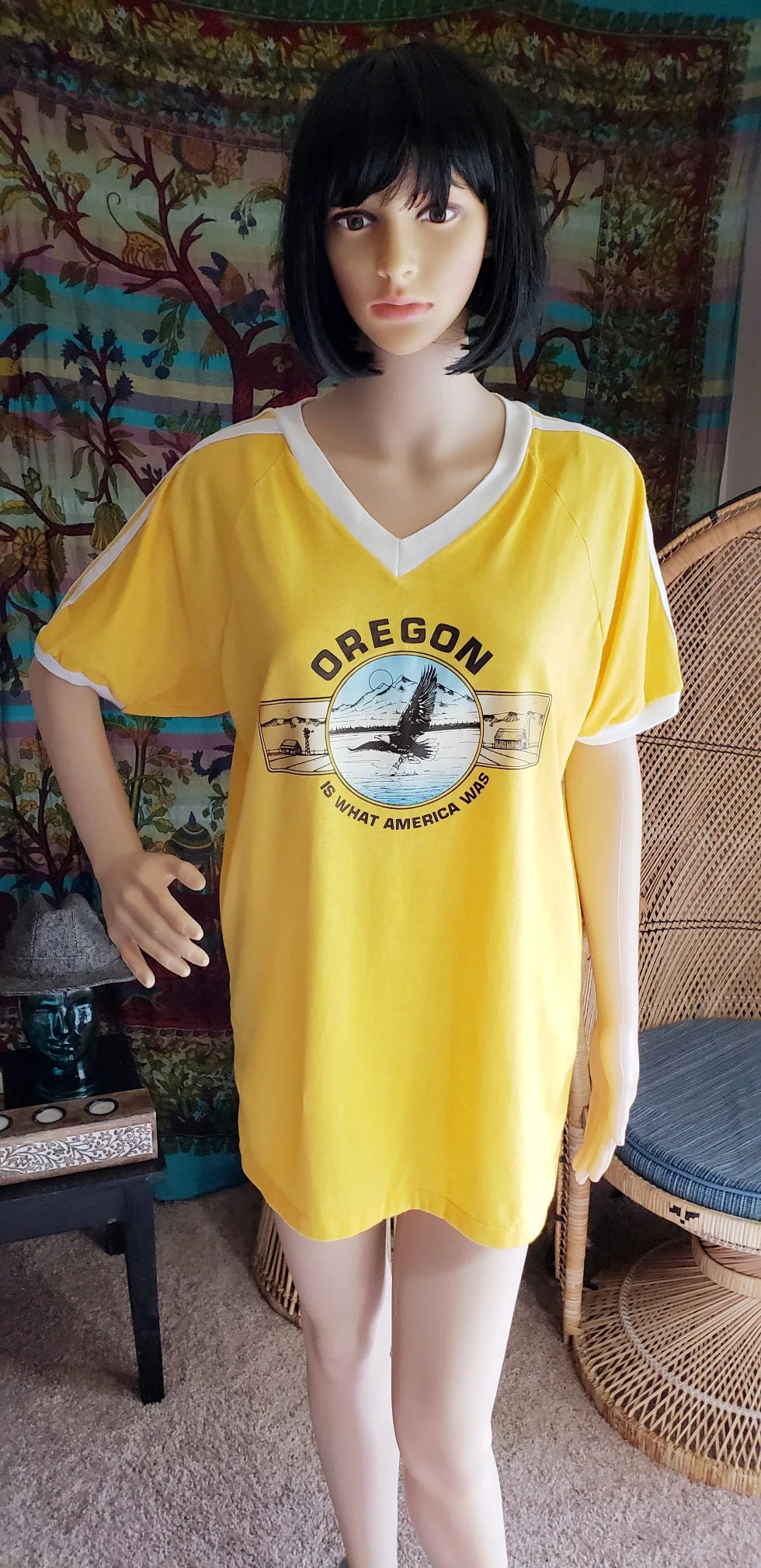 Clearance 80s Yellow Oregon T-Shirt by Bantam - Image 2