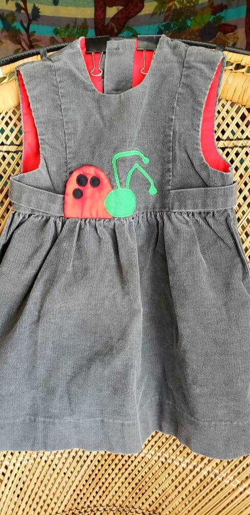 Clearance Vintage Girls Ladybug Dress 26" by By Chocolate Soup - Image 5