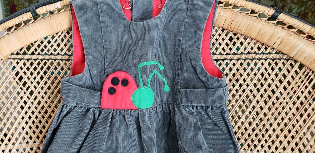 Clearance Vintage Girls Ladybug Dress 26" by By Chocolate Soup - Image 6
