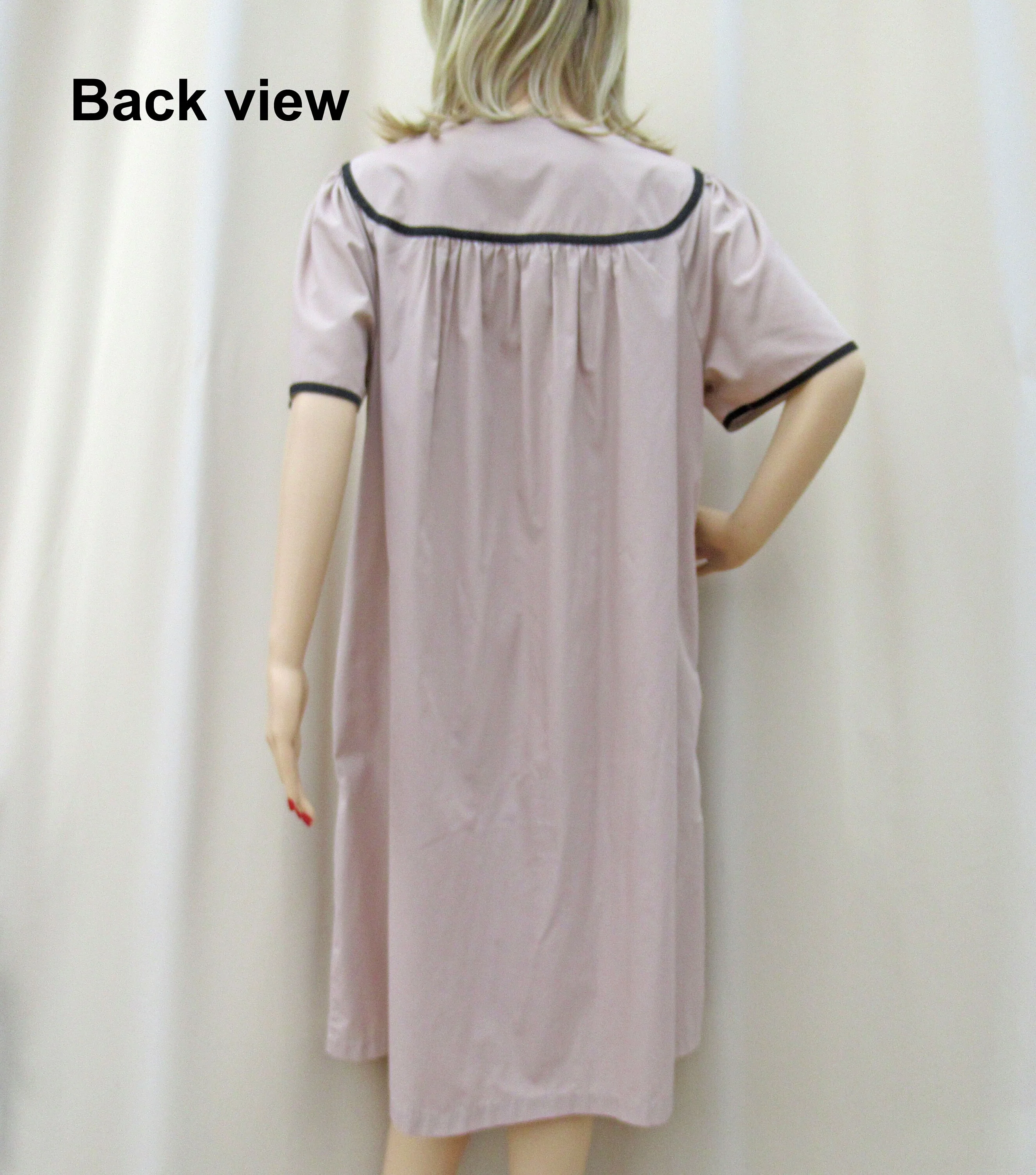 Coat Robe Mocha Brown Quilted Animal Print Yoke Knee Length Front Snaps Polyester Cotton Mix by Go Softly Models - Image 10