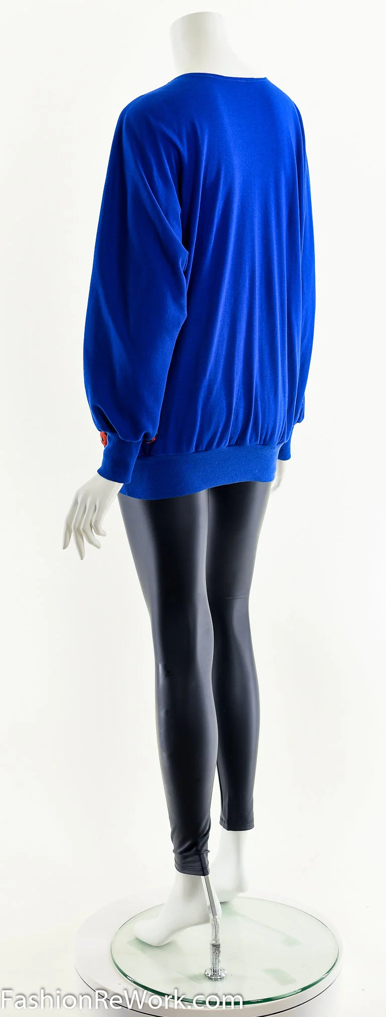 Cobalt and Plaid Asymmetric Sweatshirt by Fettucini - Image 8