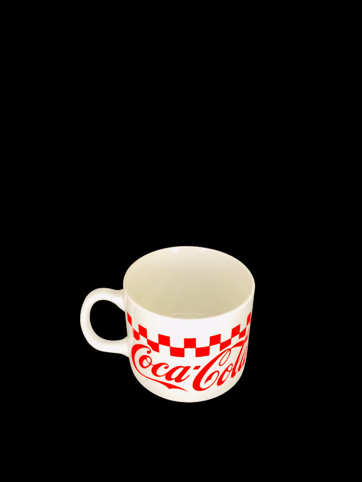 Coca Cola Gibson Vintage Checkered Mugs Pair 1997 Retired by Coca Cola By Gibson - Image 3