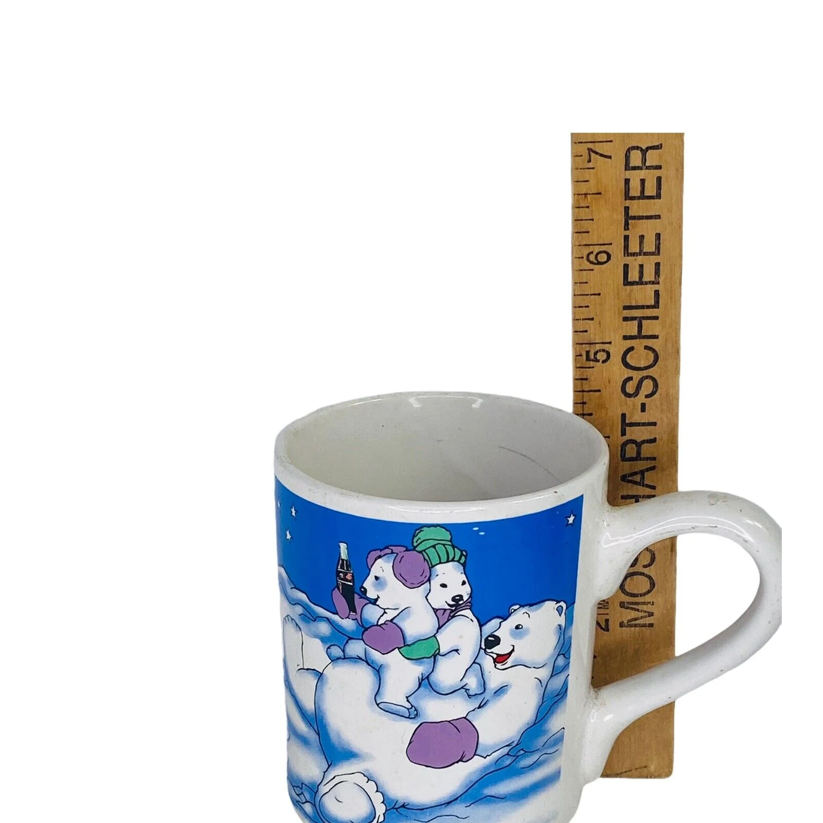 ☆ Coca Cola Polar Bear Mug Cup Coffee Coke Gibson 1999 Snow Winter Holiday Vntg - Image 2