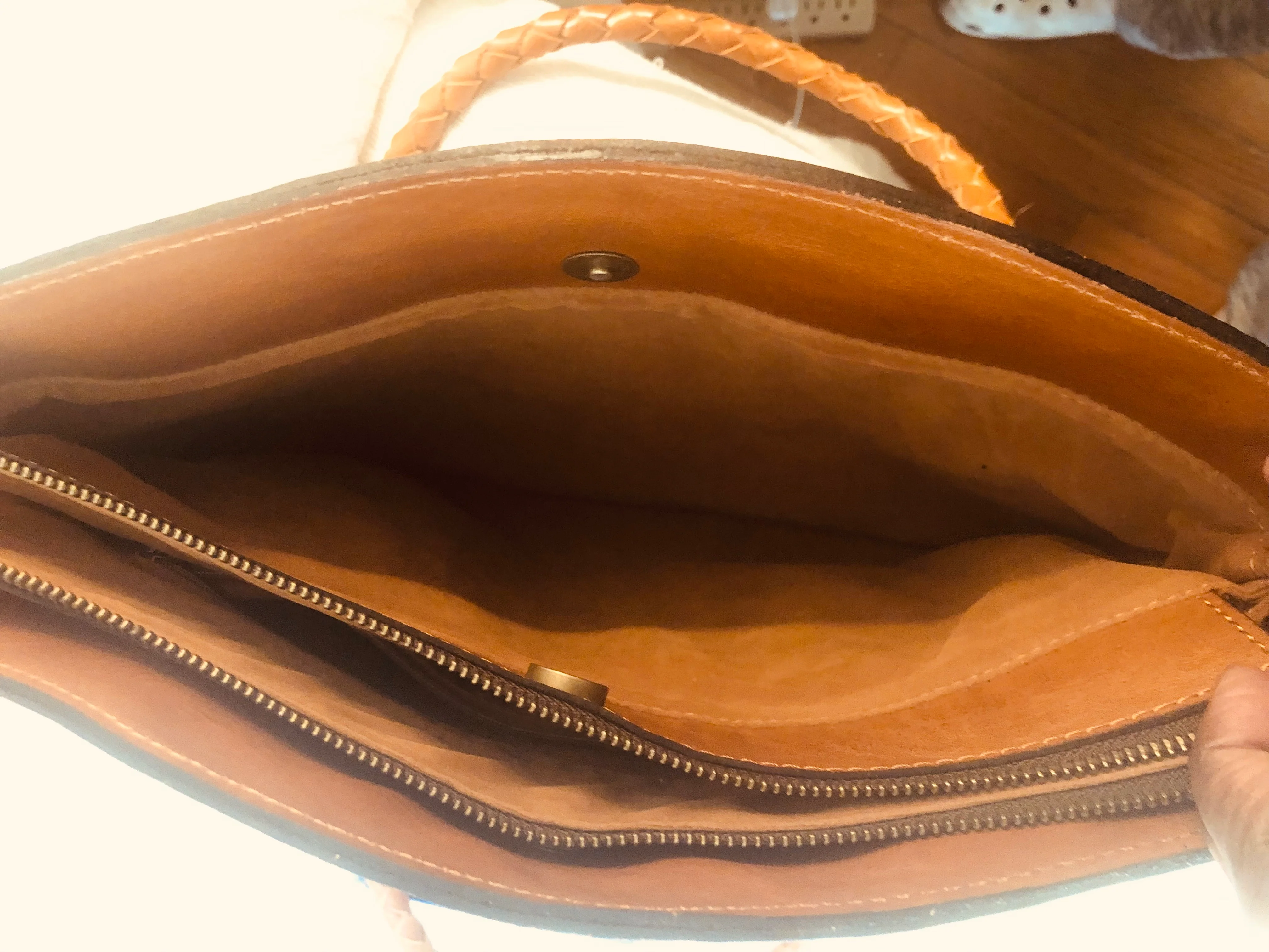 Cognac Leather Tooled Tote With Braided Straps By Patricia Nash - Image 10