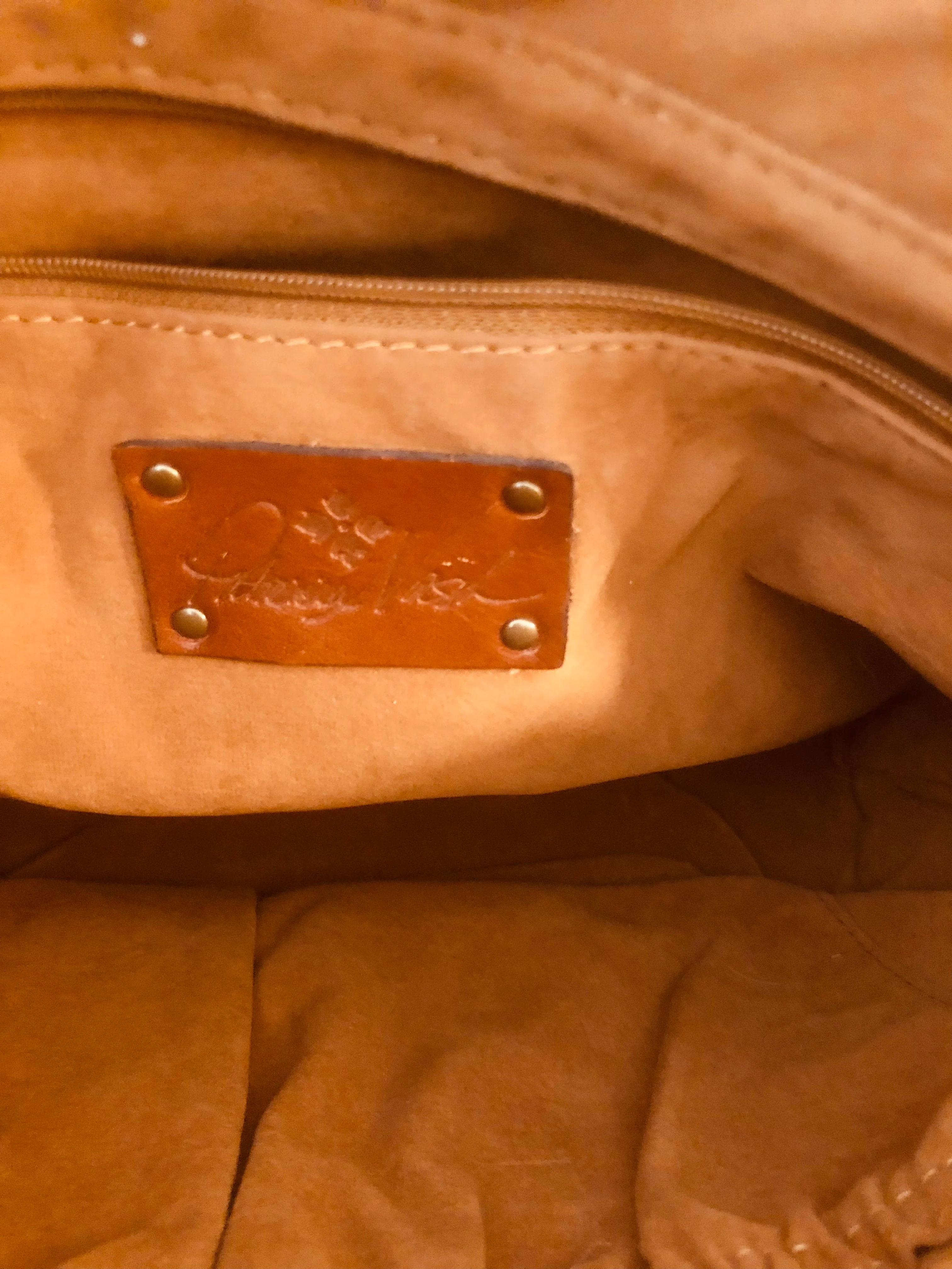 Cognac Leather Tooled Tote With Braided Straps By Patricia Nash - Image 5
