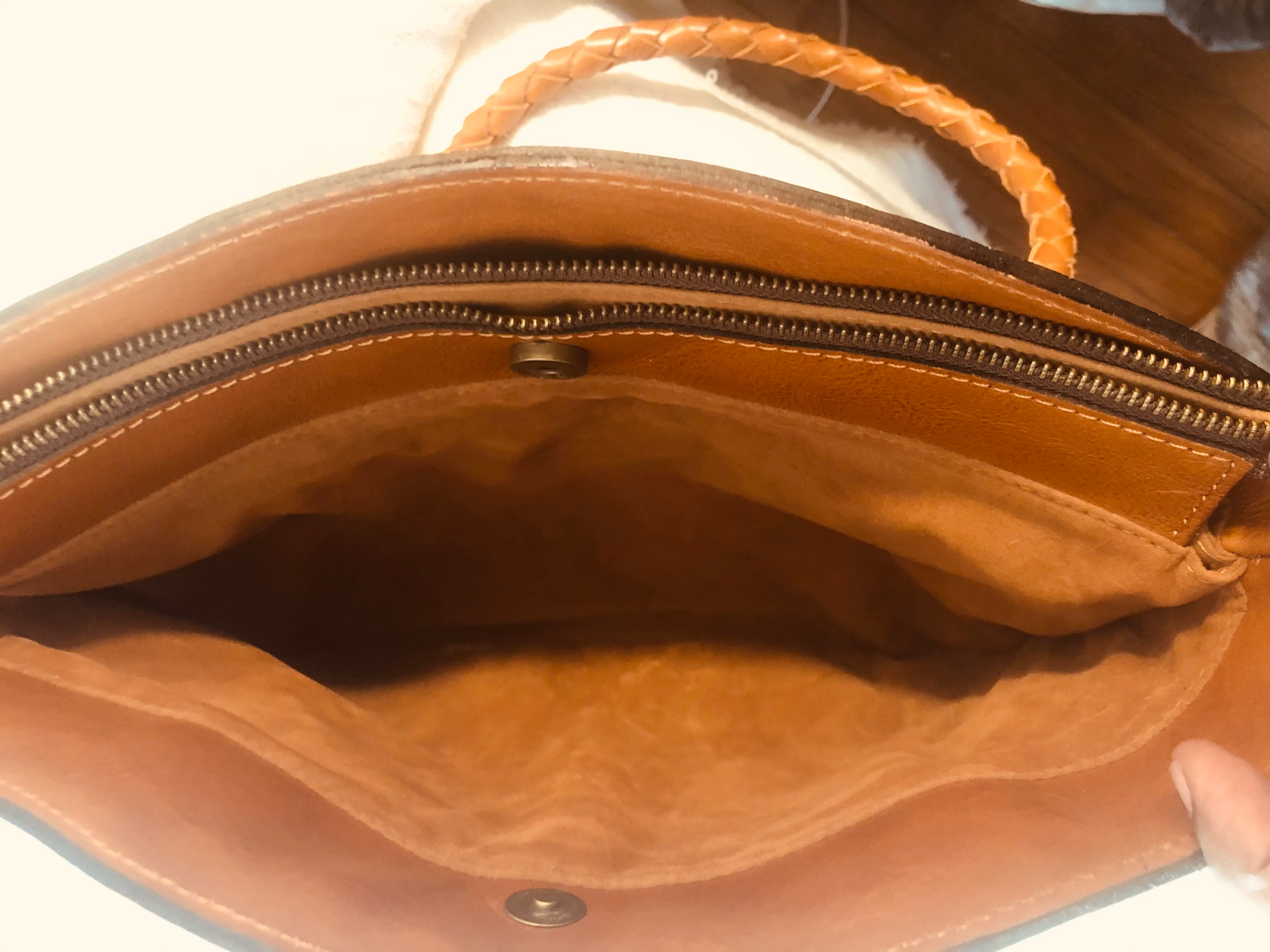 Cognac Leather Tooled Tote With Braided Straps By Patricia Nash - Image 7
