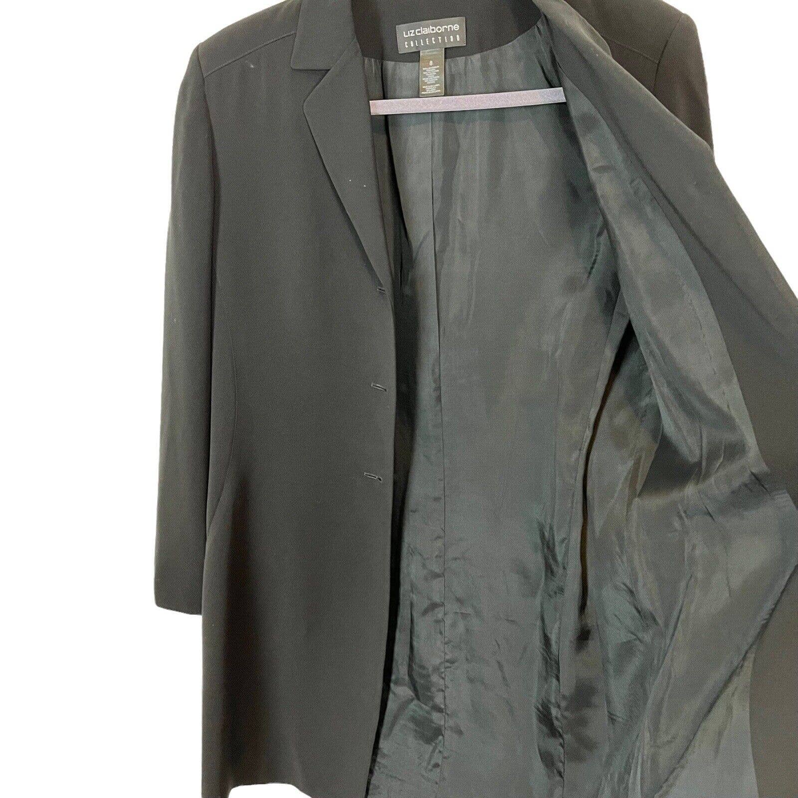 Collection Black Blazer Career Women 90s Retro Three Button Size 8 by Liz Claiborne - Image 9