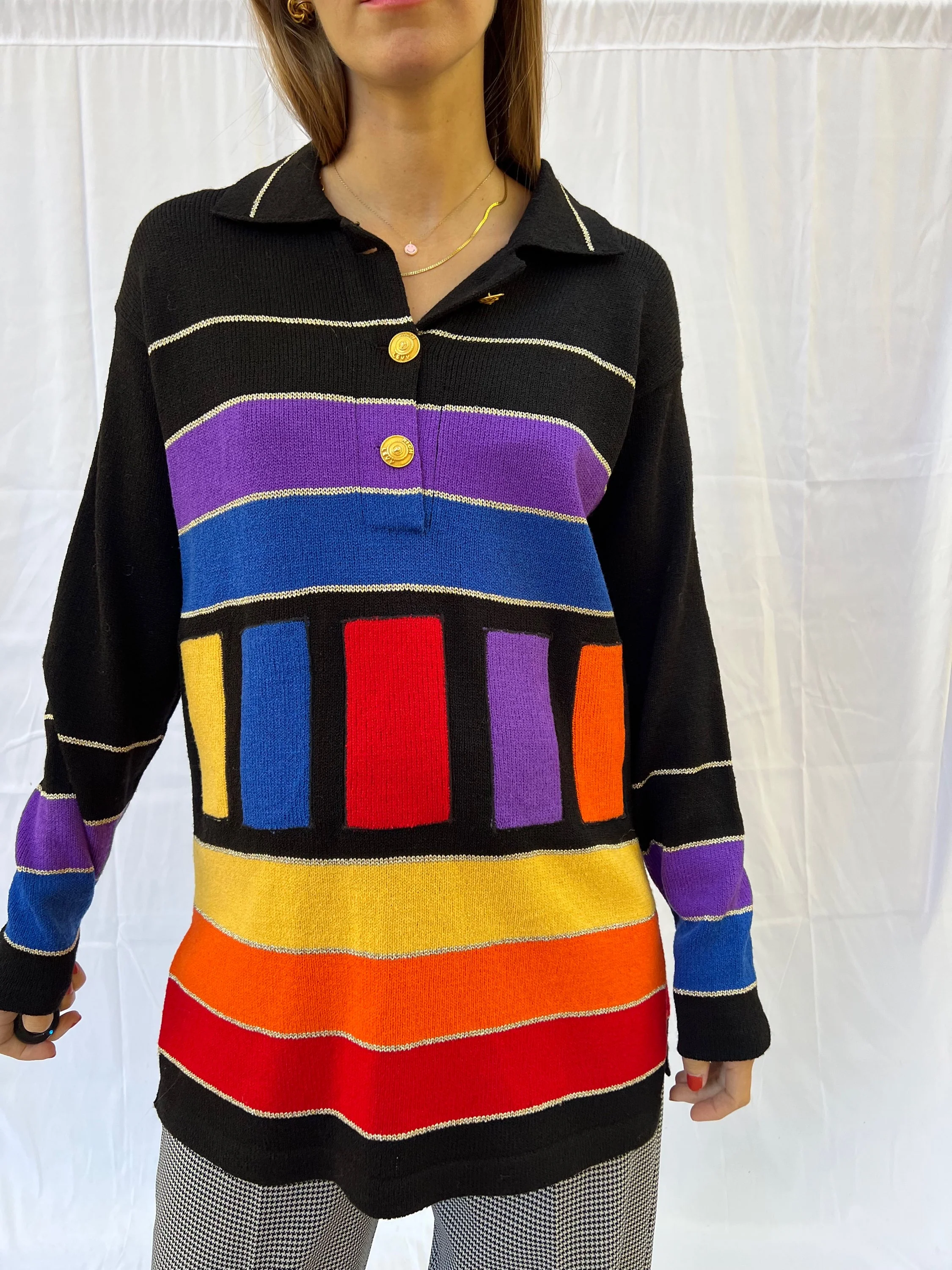 Colorful Collared Sweater - Image 3