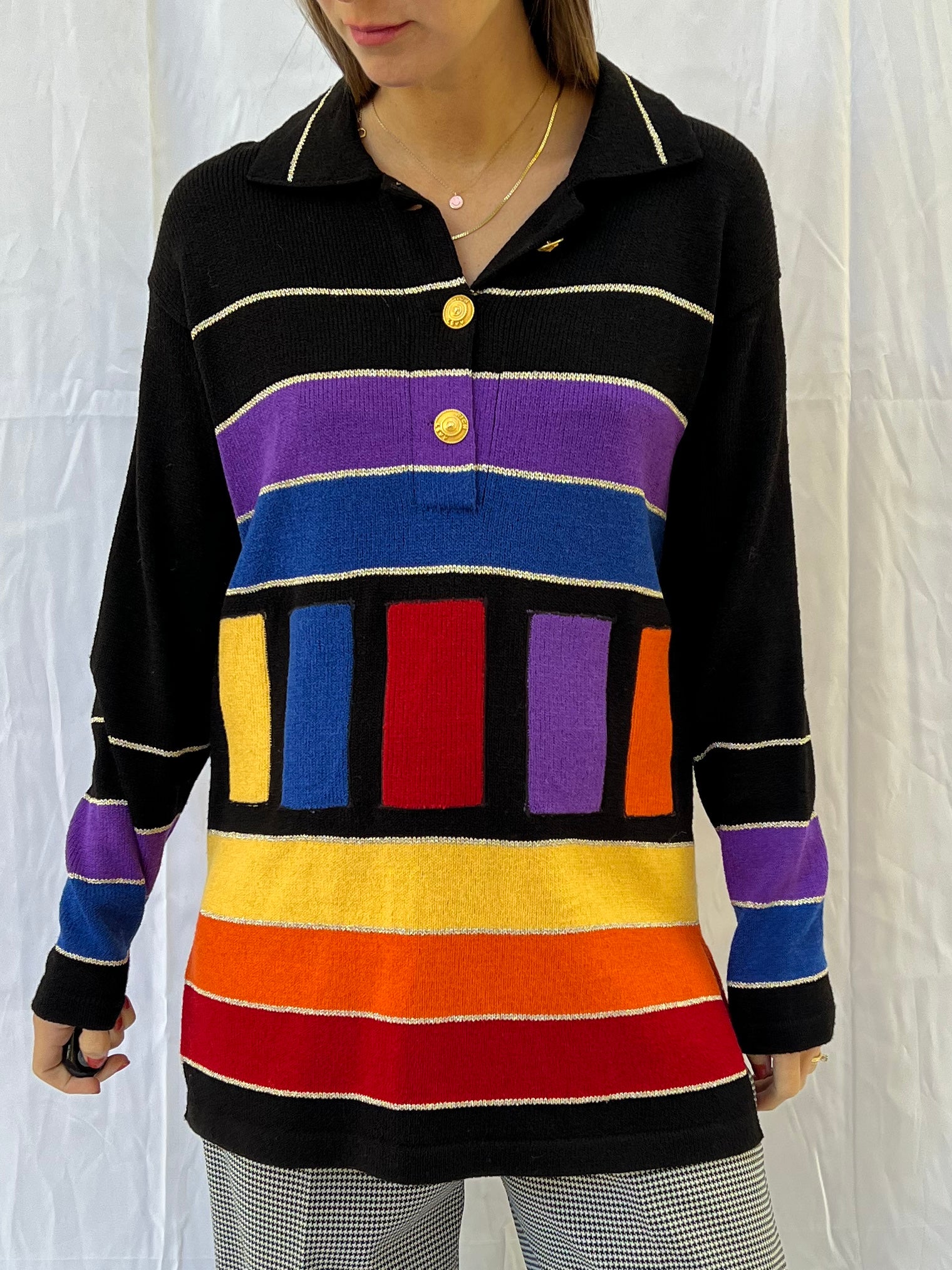 Colorful Collared Sweater - Image 7