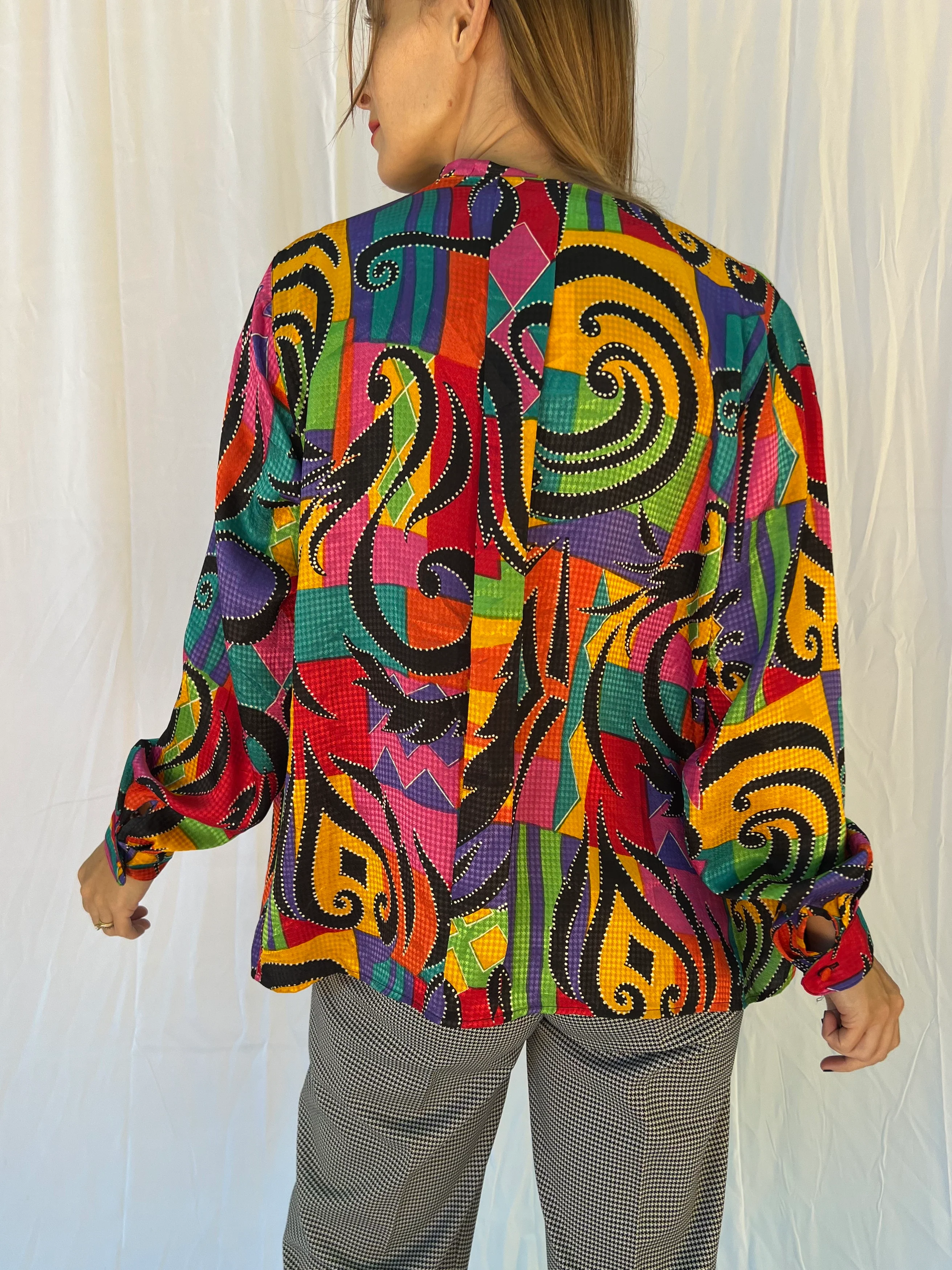 Colorful Vibrant Print Shirt Jacket by Pierre Cardin - Image 7