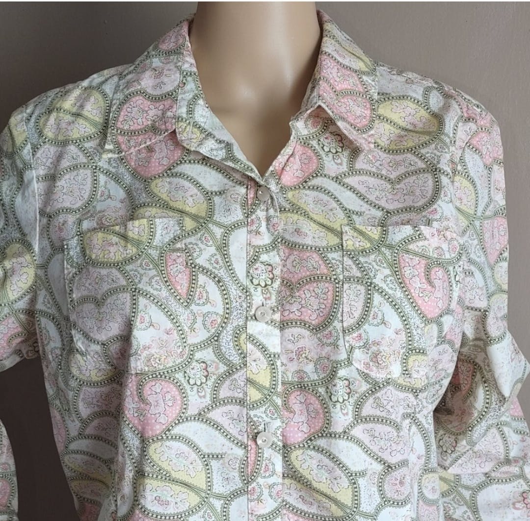 80's Pastel Art Deco Top by Crazy Horse By Liz Claiborne - Image 5