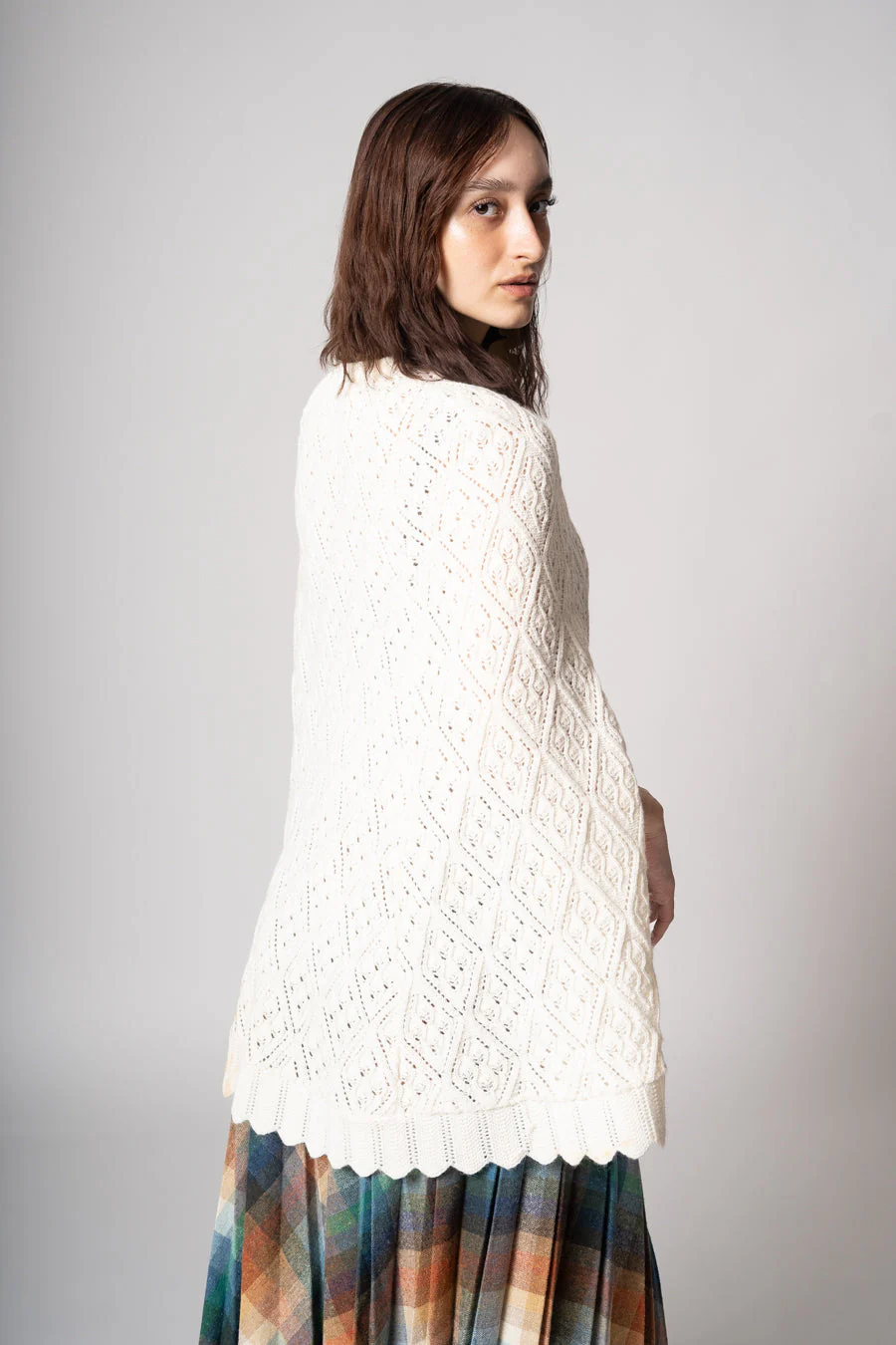Cream Sweater Cape - Image 11