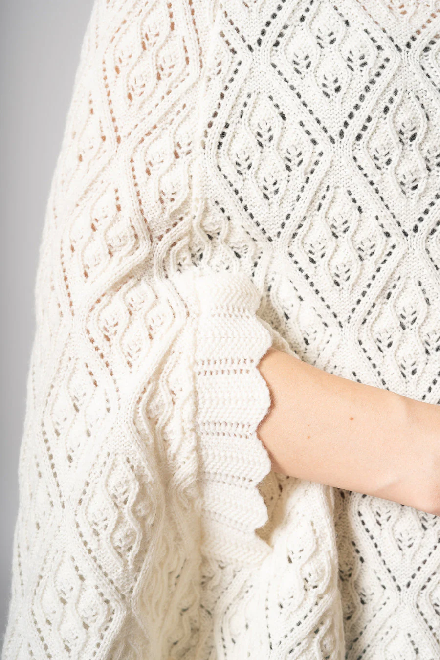 Cream Sweater Cape - Image 12