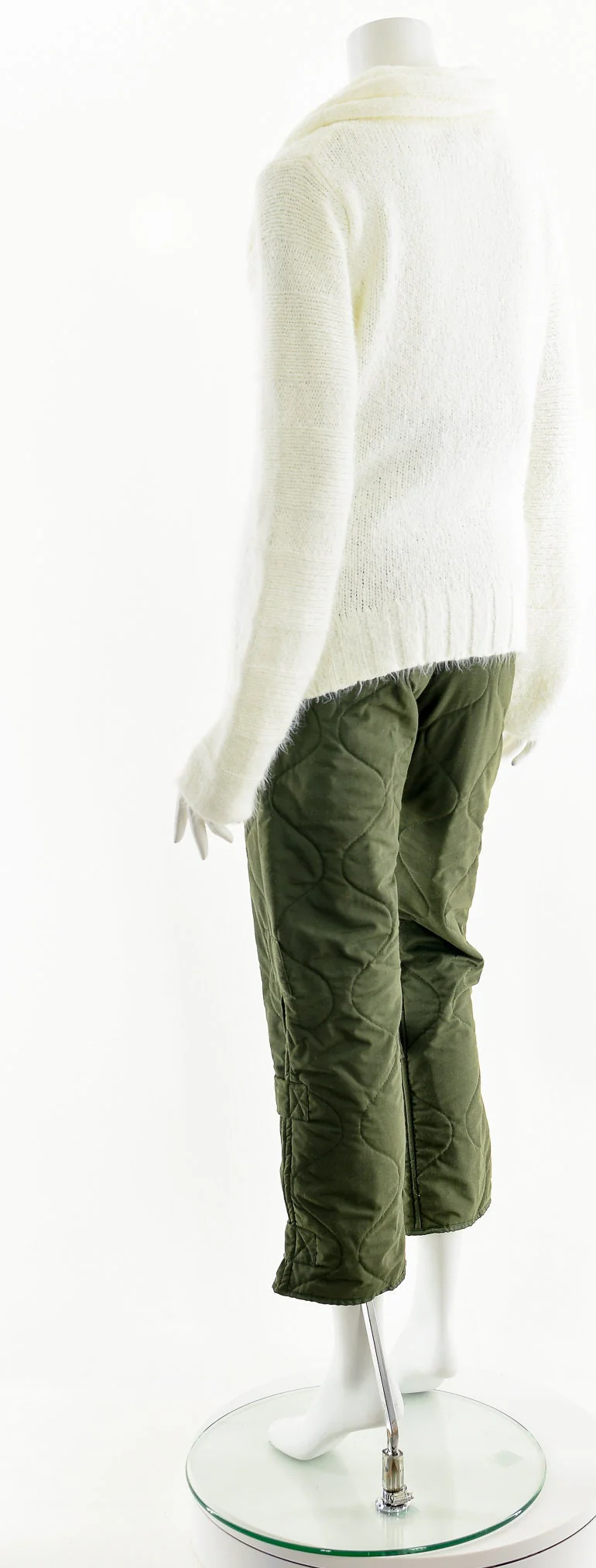 Creamy Cable Knit Cowl Sweater by Carducci - Image 8
