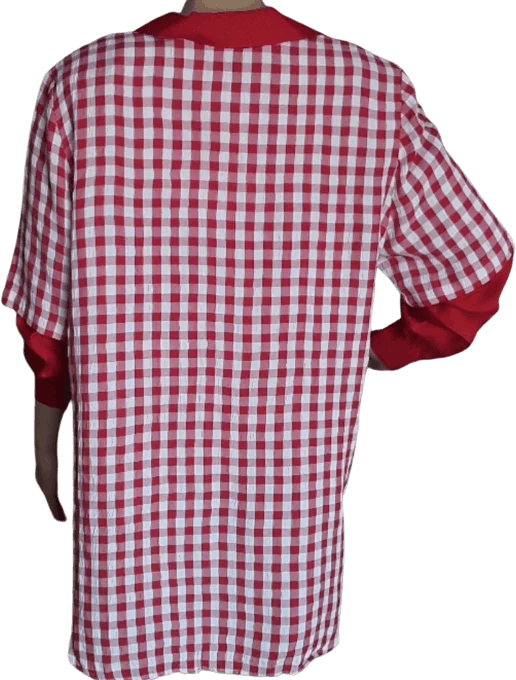 90's Crinkle Gingham Tunic Top - Image 2