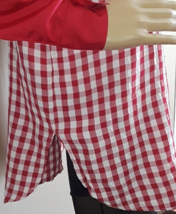 90's Crinkle Gingham Tunic Top - Image 5