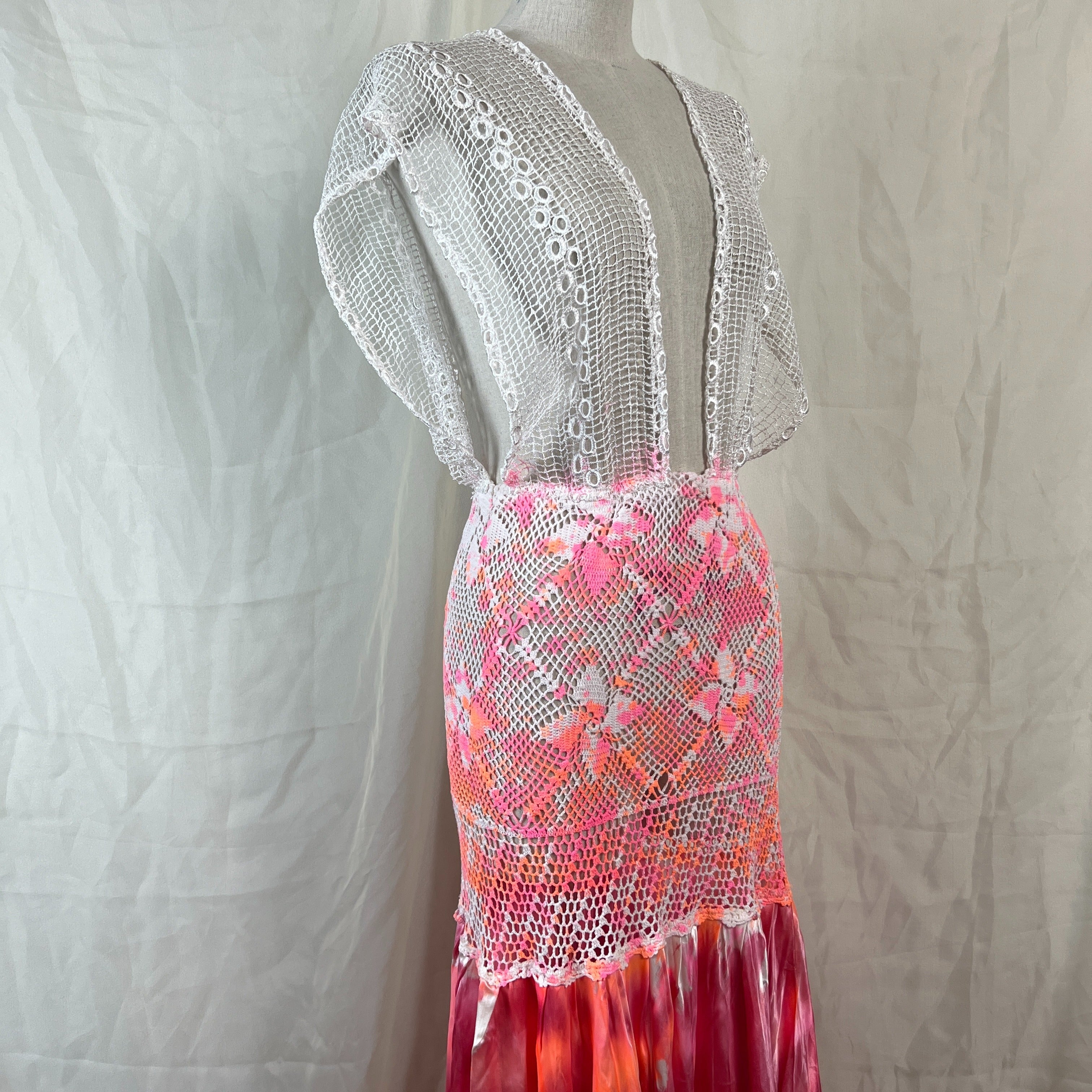 Crochet Mesh Tie Dye Maxi Dress/beach Cover Up - Image 15