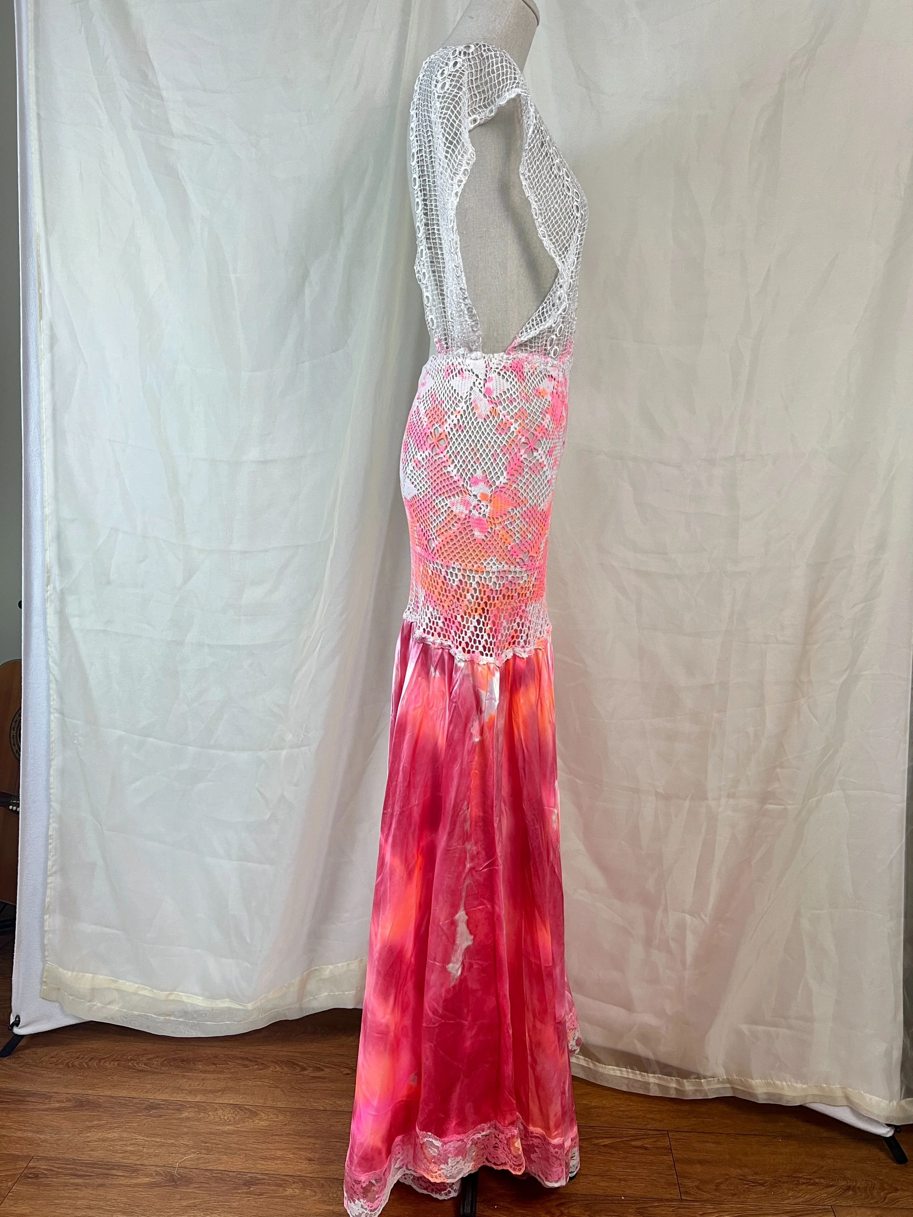 Crochet Mesh Tie Dye Maxi Dress/beach Cover Up - Image 16