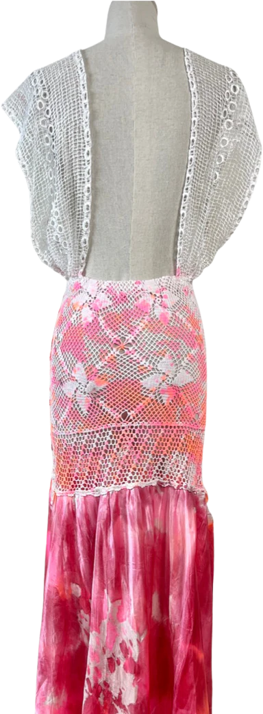 Crochet Mesh Tie Dye Maxi Dress/beach Cover Up - Image 2