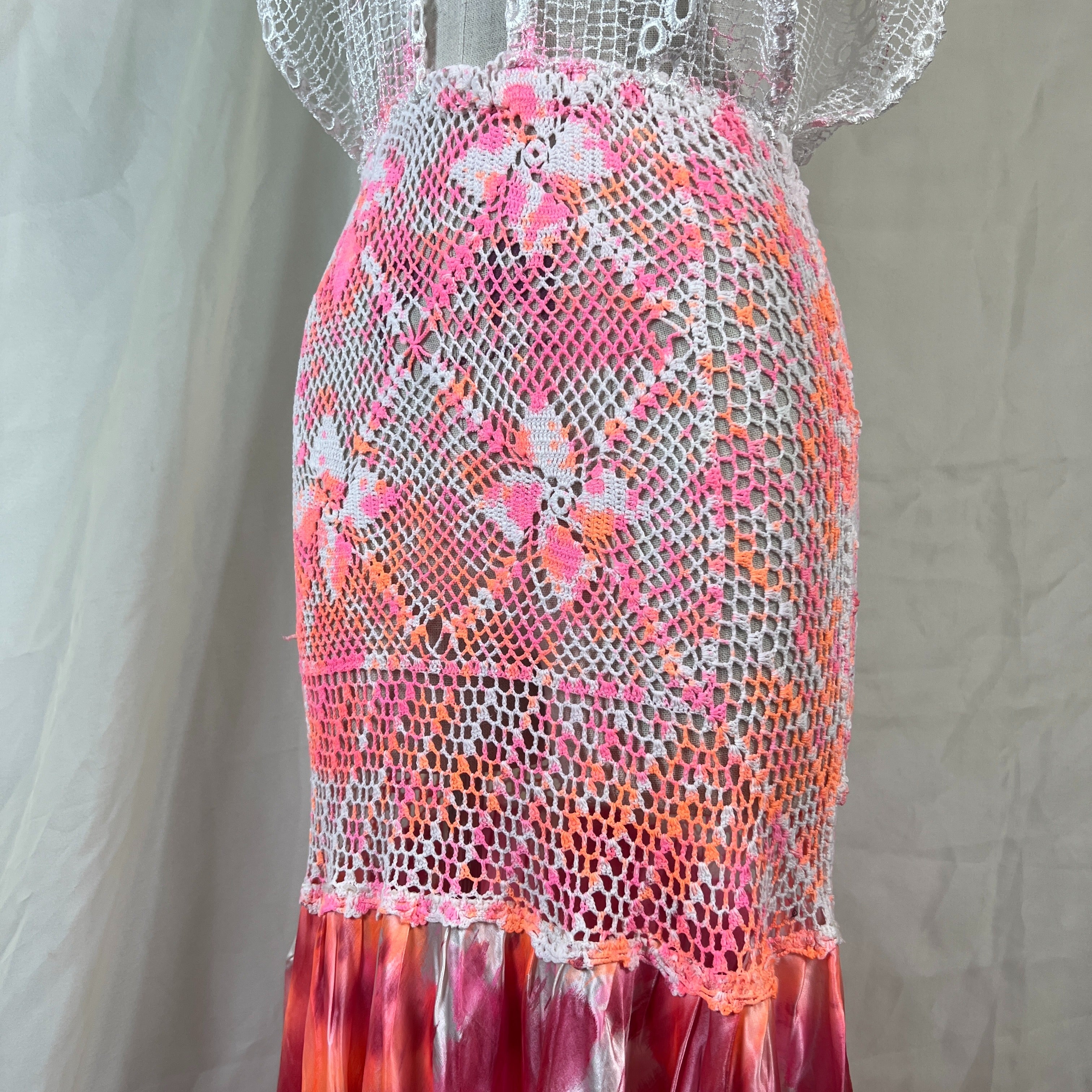 Crochet Mesh Tie Dye Maxi Dress/beach Cover Up - Image 7