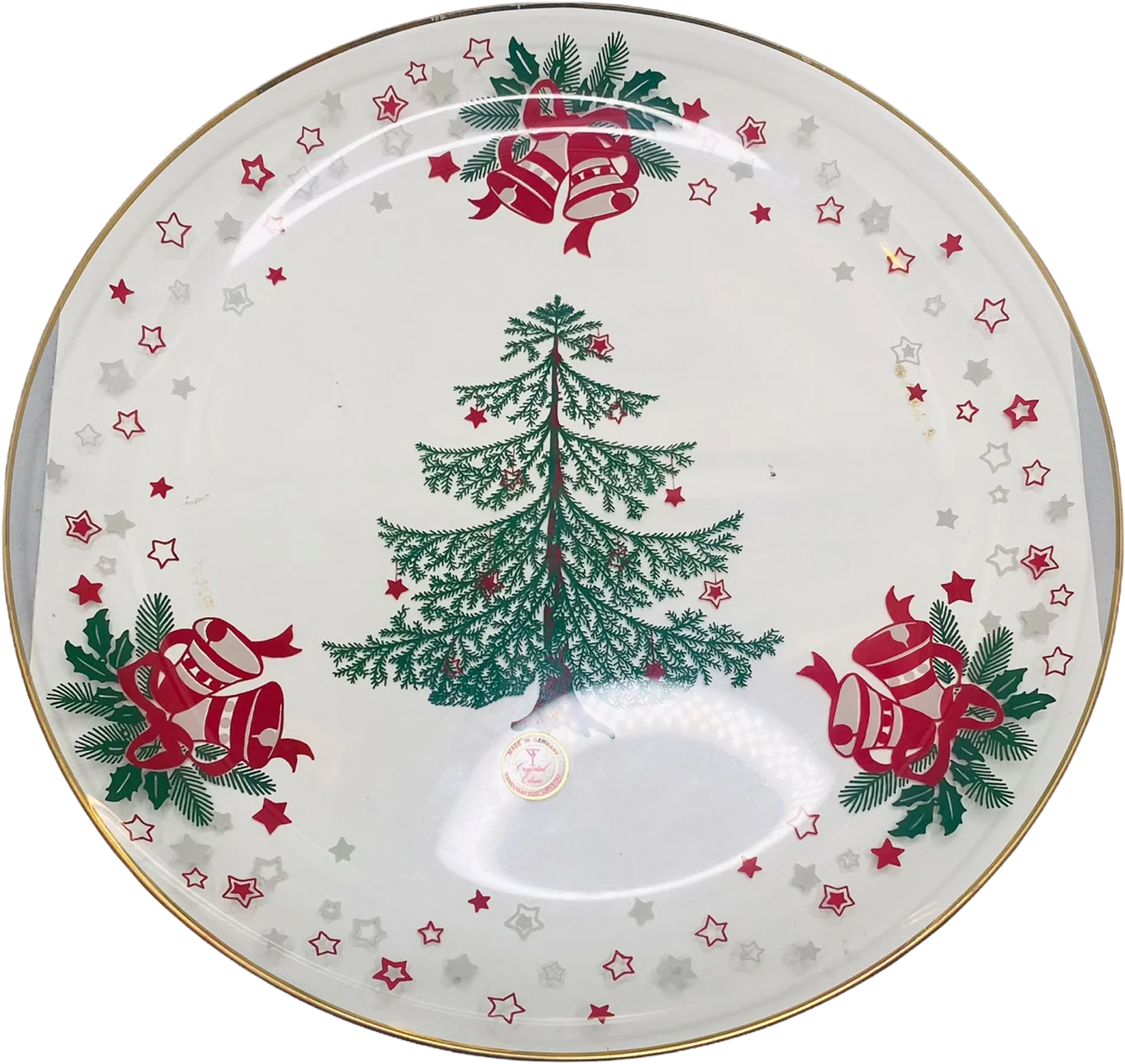 Crystal Clear Christmas Tree Handcrafted Crystal Serving Platter by Crystal Clear