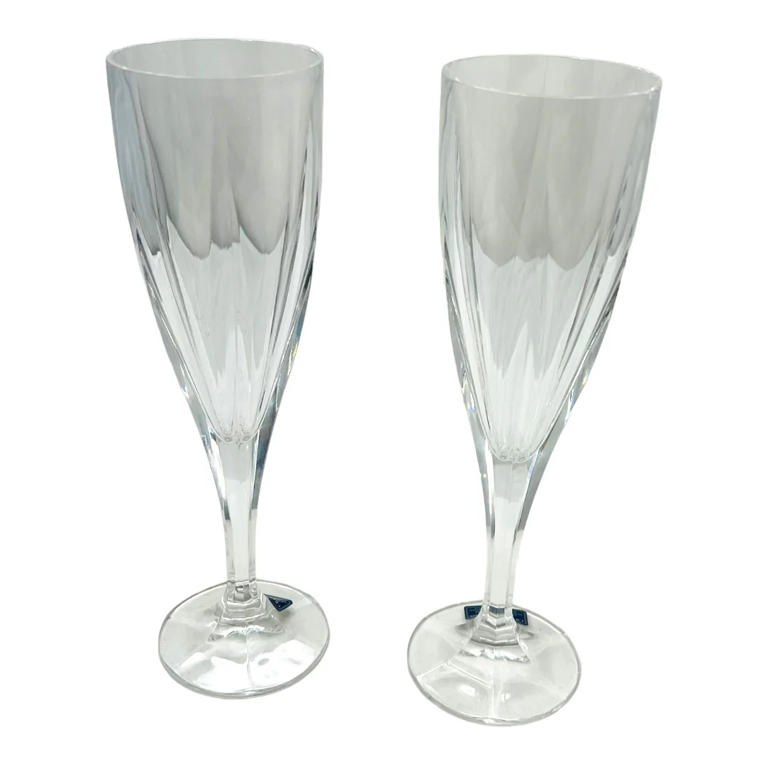 Crystal Legends Champagne Glasses In Velvet Box by Godinger - Image 6