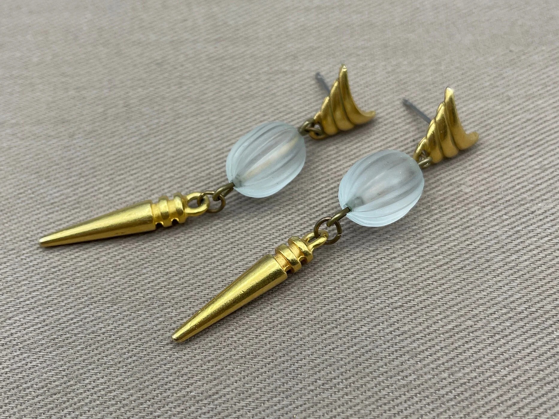 Dainty Etruscan Dangle Dagger Statement Earrings for Pierced Ears - Image 2