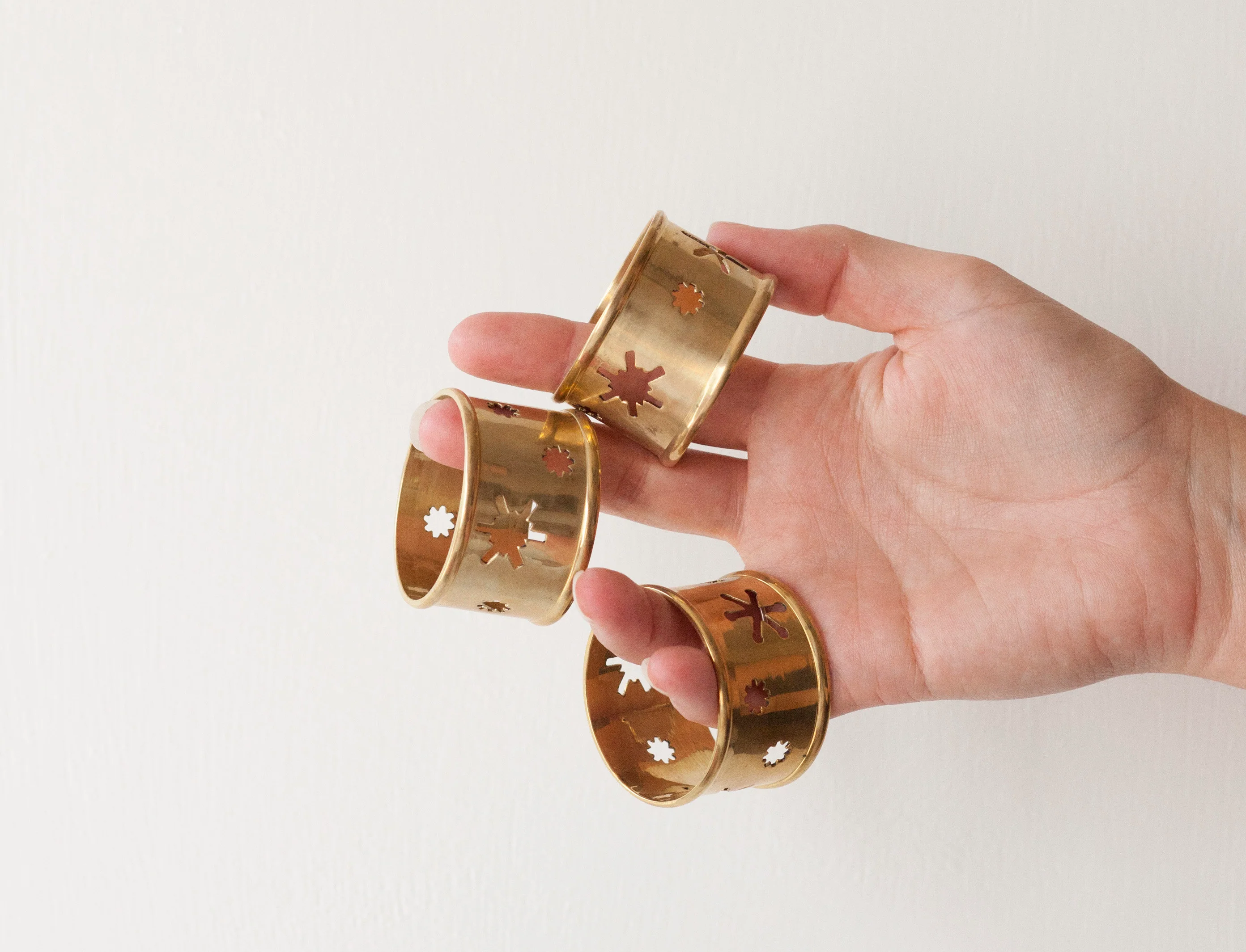 Dansk Gifts Brass Napkin Rings Set of Twelve Vintage - Image 2