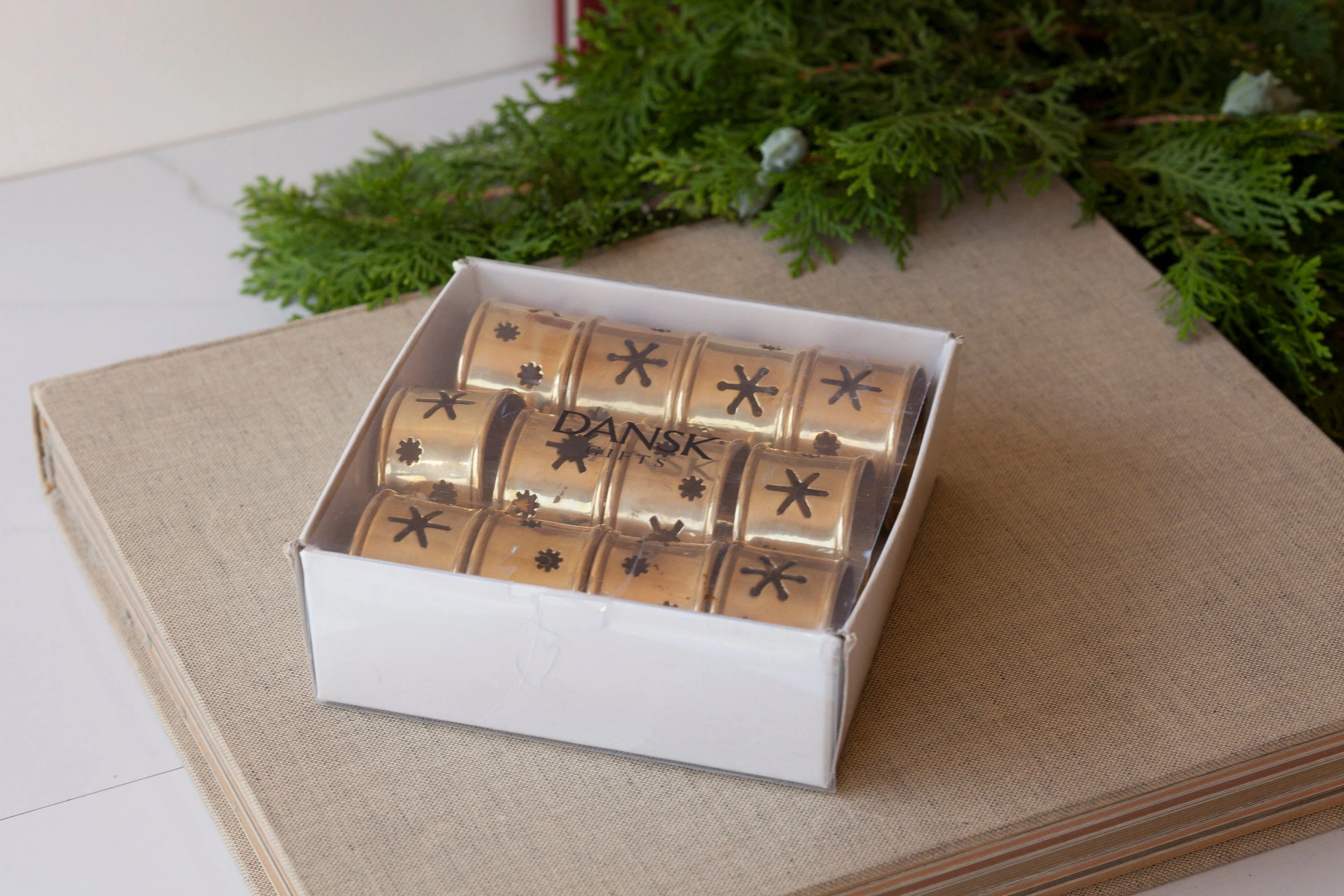 Dansk Gifts Brass Napkin Rings Set of Twelve Vintage - Image 6