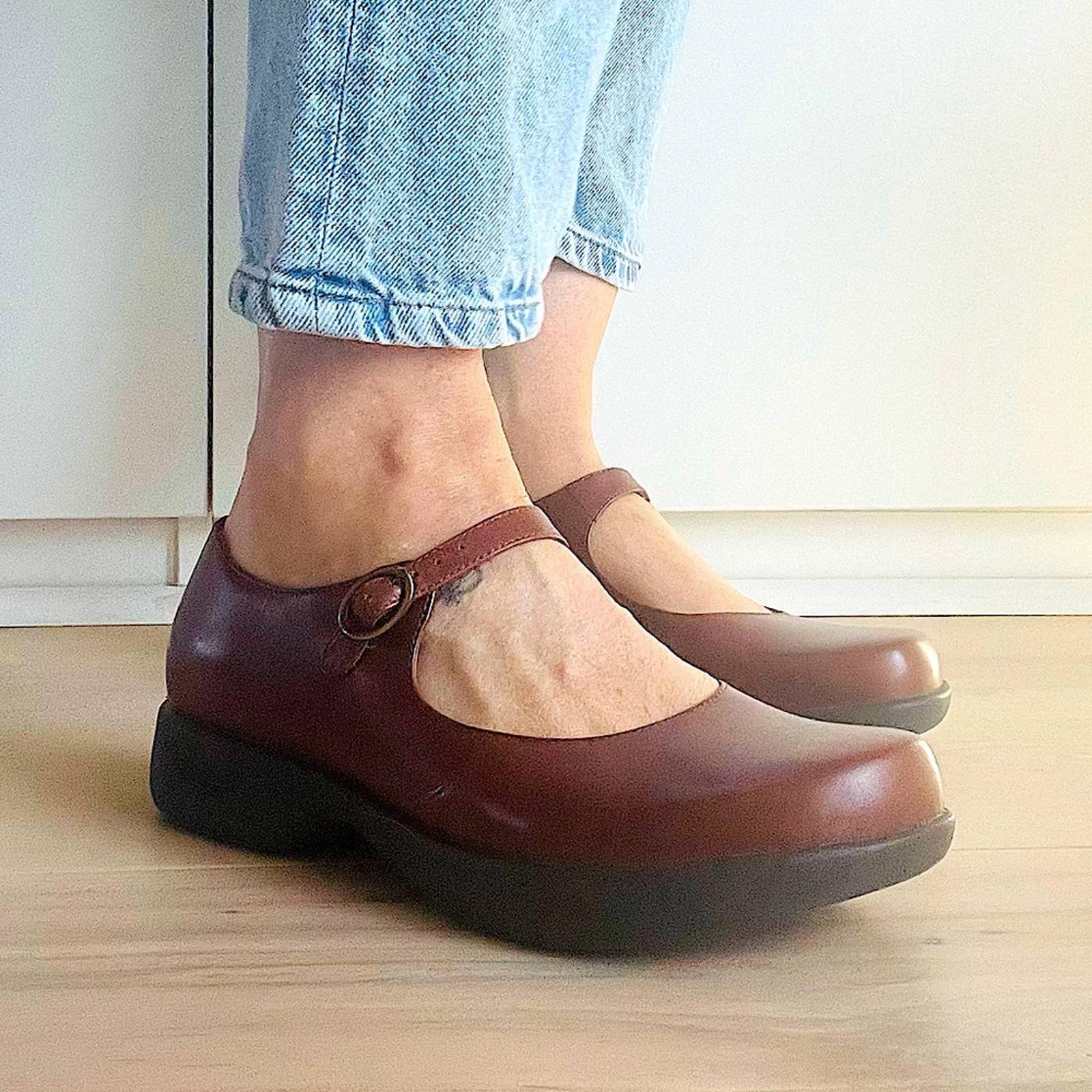 Dansko Mary Jane Leather Low Heel Flats Sbrown by Dansko - Image 3