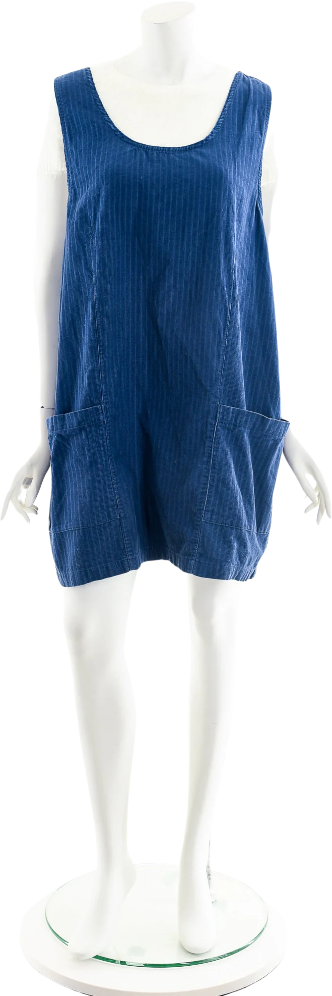 Dark Blue Corduroy Minimalist Jumper Dress