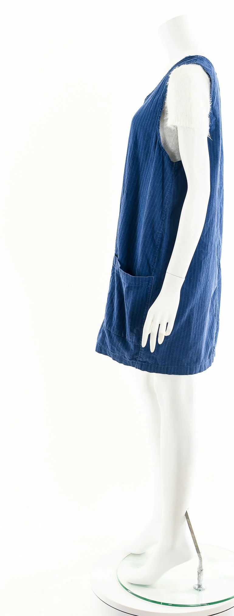 Dark Blue Corduroy Minimalist Jumper Dress - Image 9