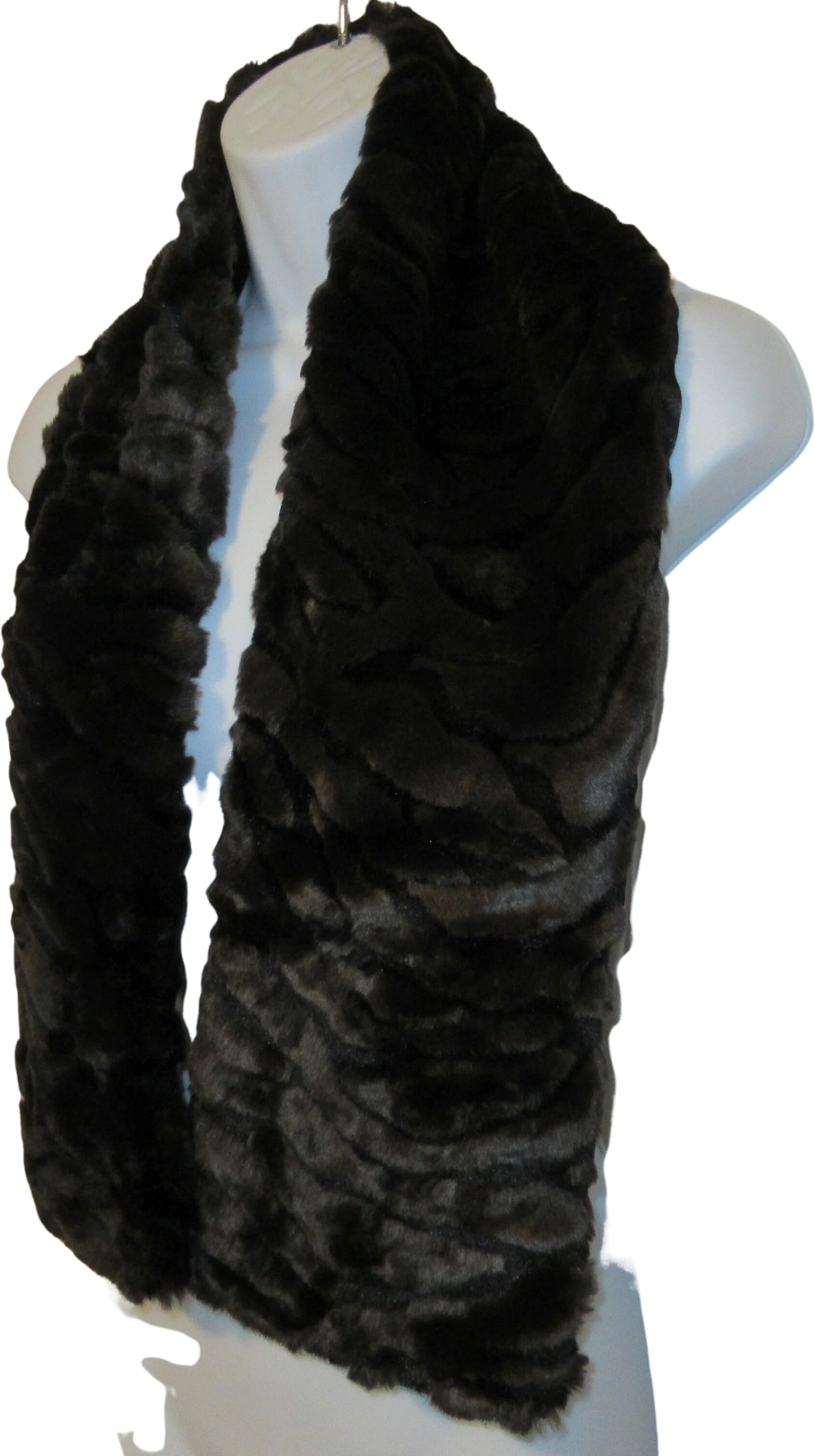 Dark Brown Faux Fur Scarf Or Collar Accents Label Made In Korea Lined Well Made Versatile Chic Vintage