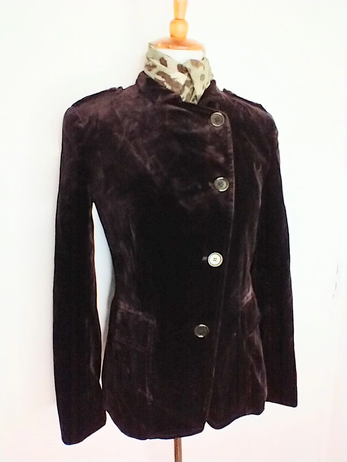 Dark Plum Velvet Jacket By Theory - Image 9