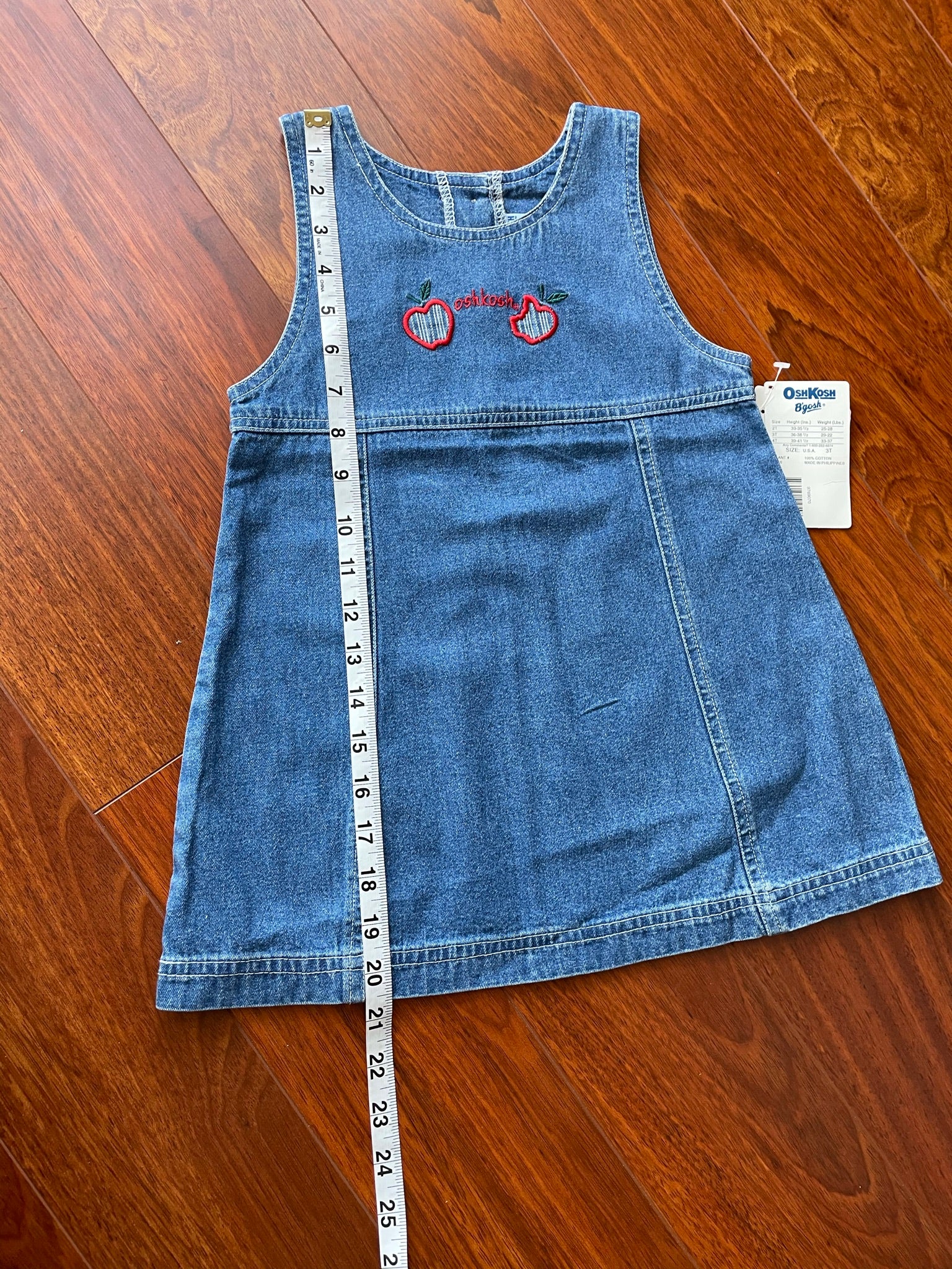 Deadstock Denim Dress With Apples By Osh Kosh B'gosh - Image 6