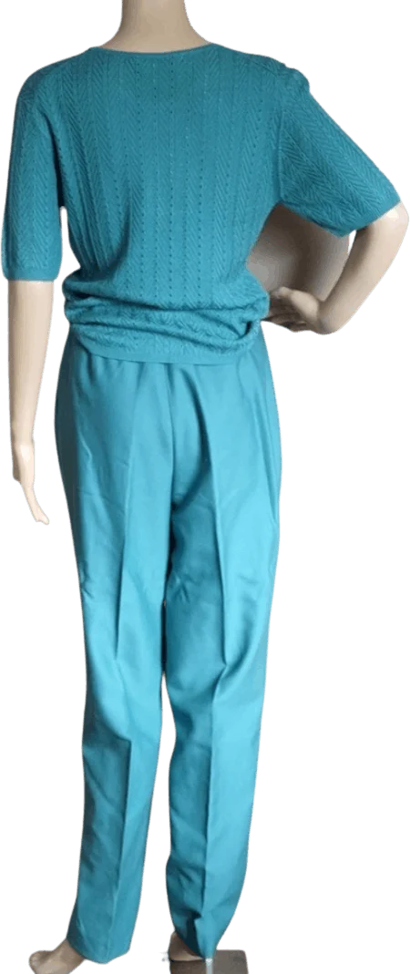 80's Deadstock Teal Top and Slacks Set by Austin Reed - Image 2