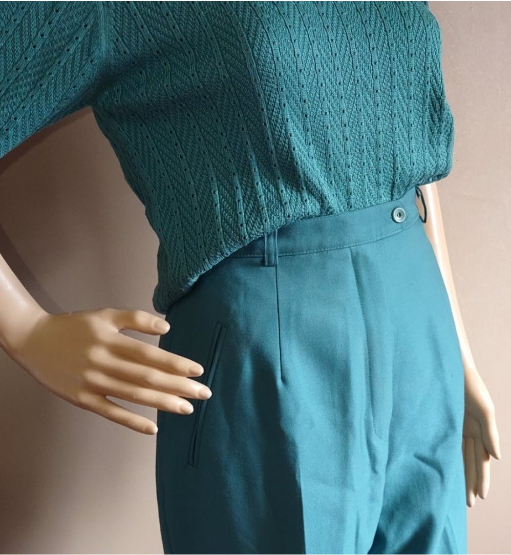 80's Deadstock Teal Top and Slacks Set by Austin Reed - Image 4
