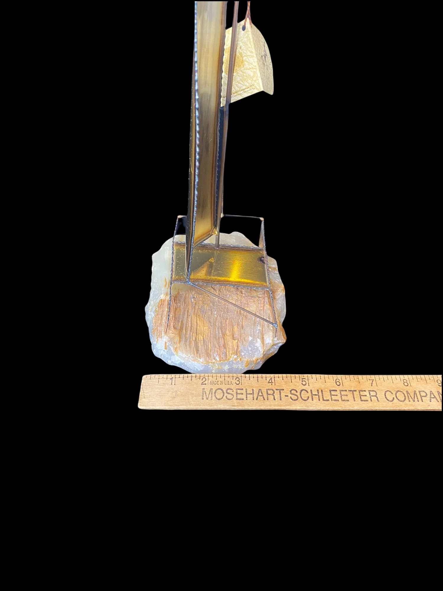 Demott Brass Sailboat Nwt Sailboat Made of Brass Copper and Steel Mounted On Imported Onyx Base by Demott - Image 8