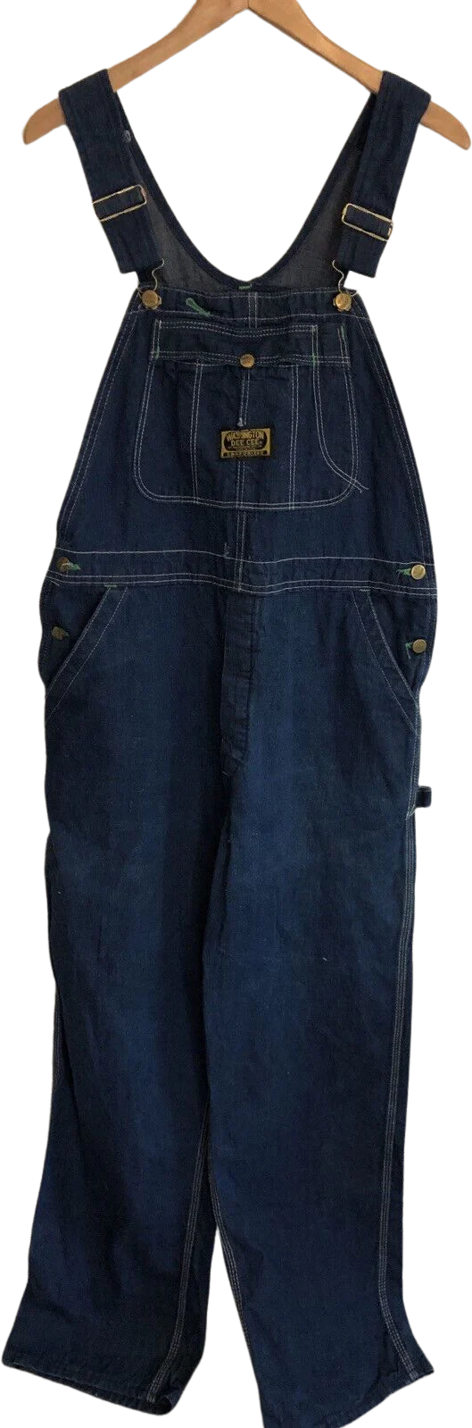 Denim Overall Jean Button Fly Sanforized 60s 70s Mens Womens by Washington Dee Cee