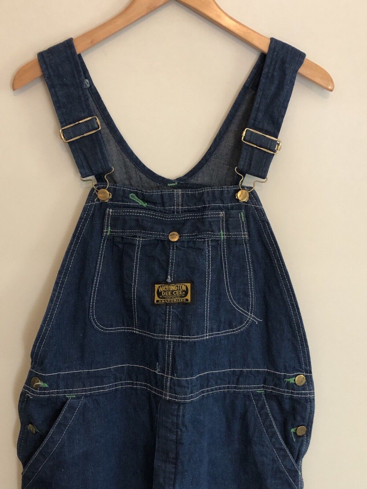 Denim Overall Jean Button Fly Sanforized 60s 70s Mens Womens by Washington Dee Cee - Image 3