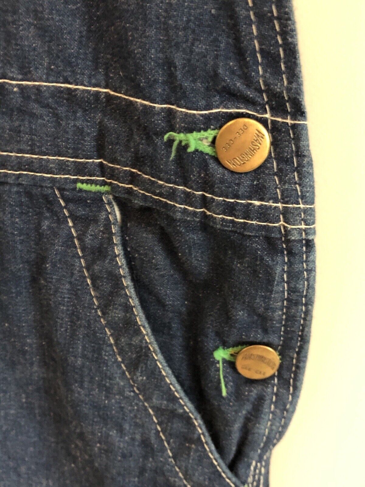 Denim Overall Jean Button Fly Sanforized 60s 70s Mens Womens by Washington Dee Cee - Image 7