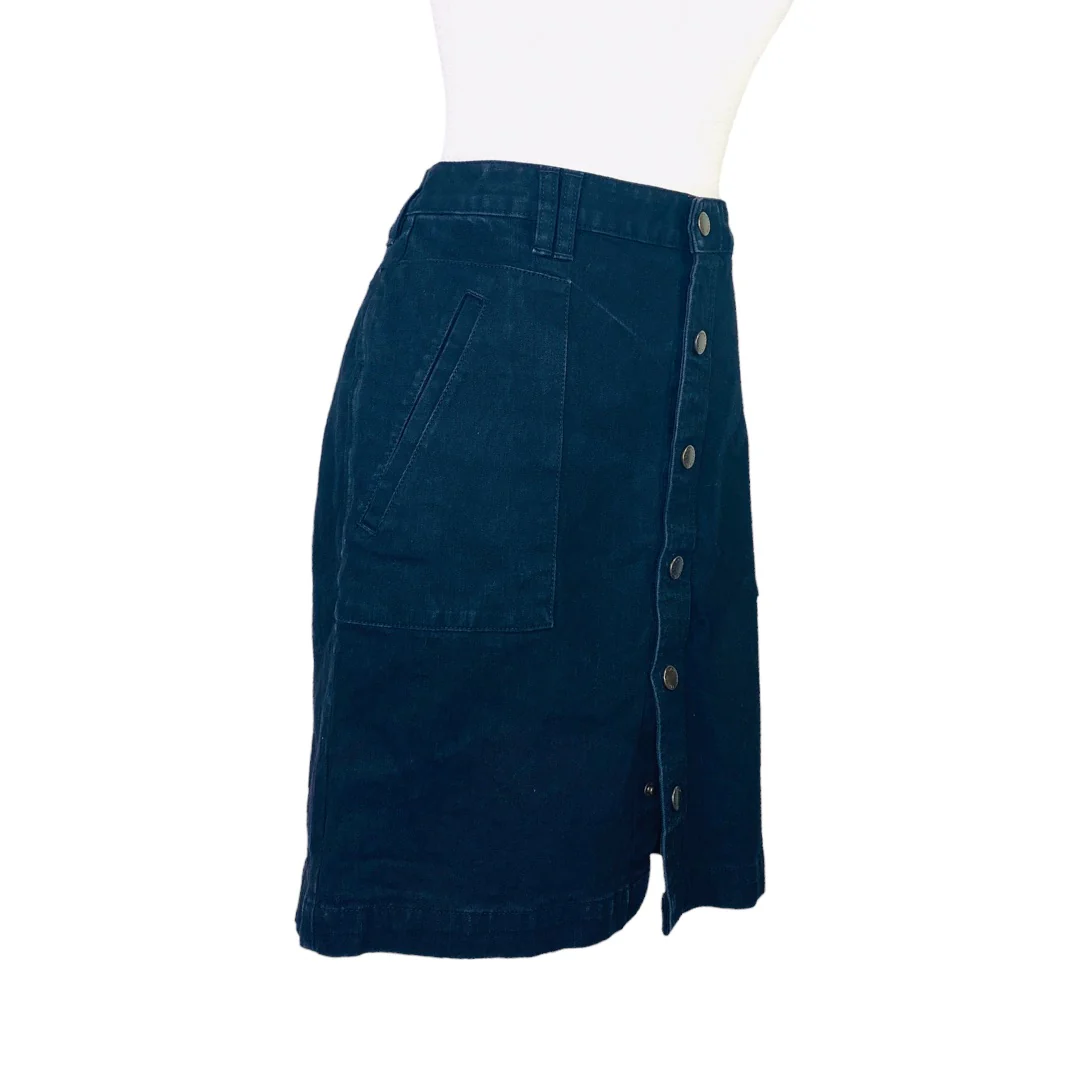 Denim Skirt 90s Vintage Button Down Womens Size 14 Black Jean by Tommy Hilfiger - Image 5
