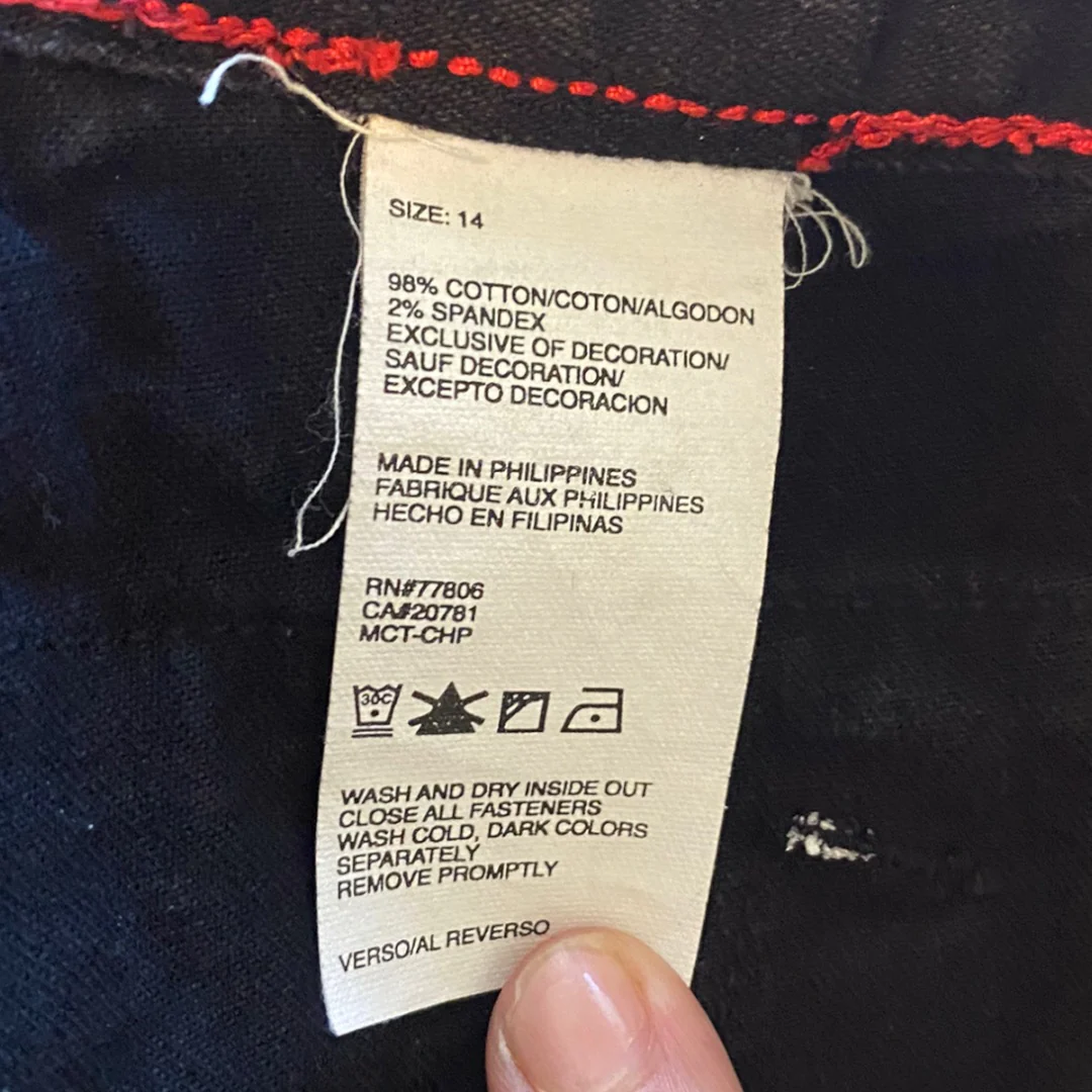 Denim Skirt 90s Vintage Button Down Womens Size 14 Black Jean by Tommy Hilfiger - Image 9