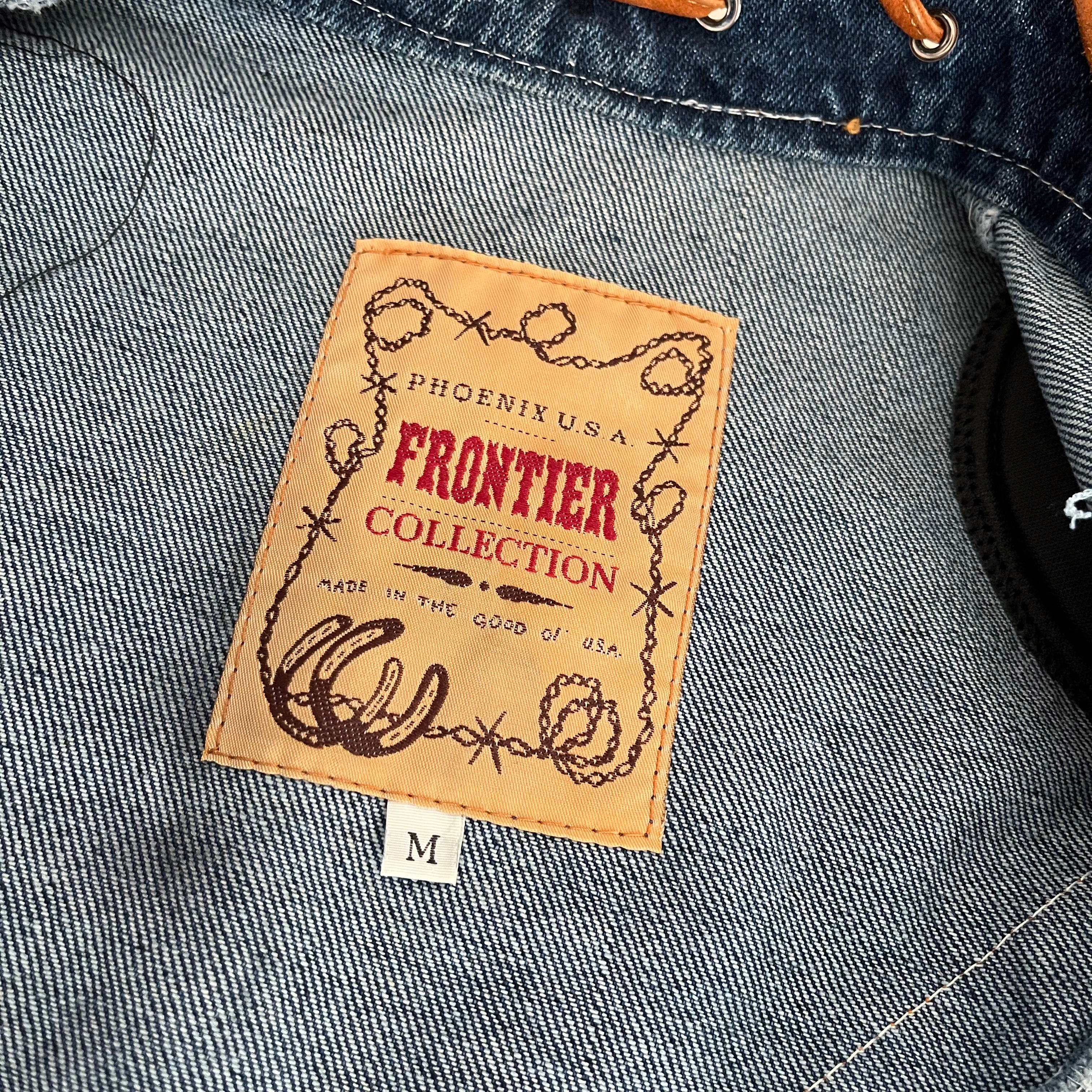 Denim Suede Jacket Fringe Cowgirl Southwestern By Frontier - Image 6