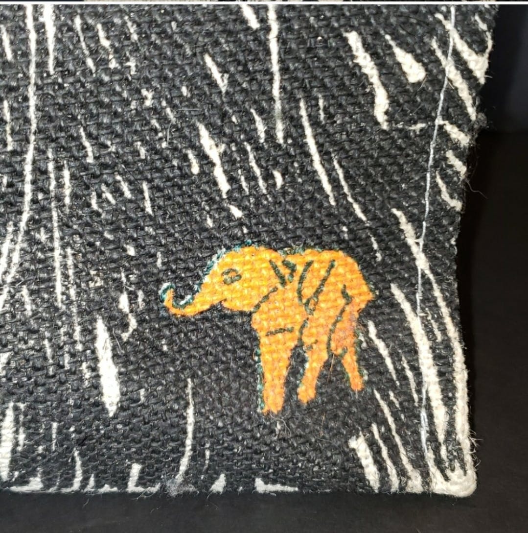 90's South Africa Lion Head Burlap Tote Bag by Derek Bauer - Image 10