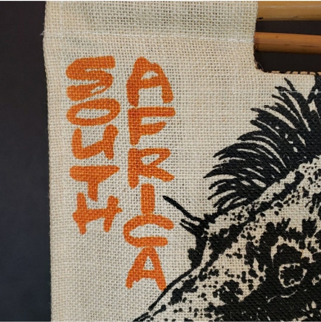 90's South Africa Lion Head Burlap Tote Bag by Derek Bauer - Image 8