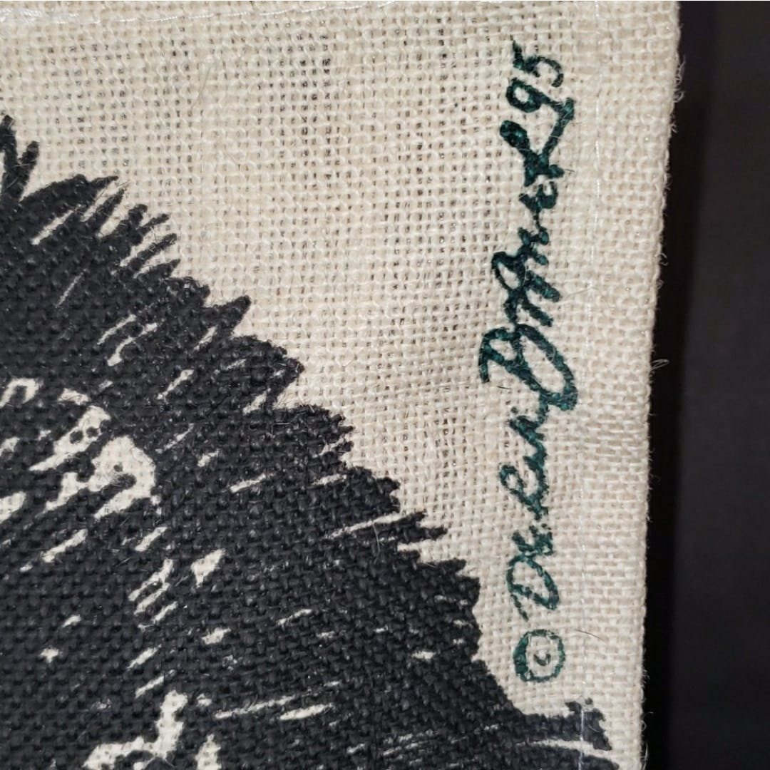 90's South Africa Lion Head Burlap Tote Bag by Derek Bauer - Image 9