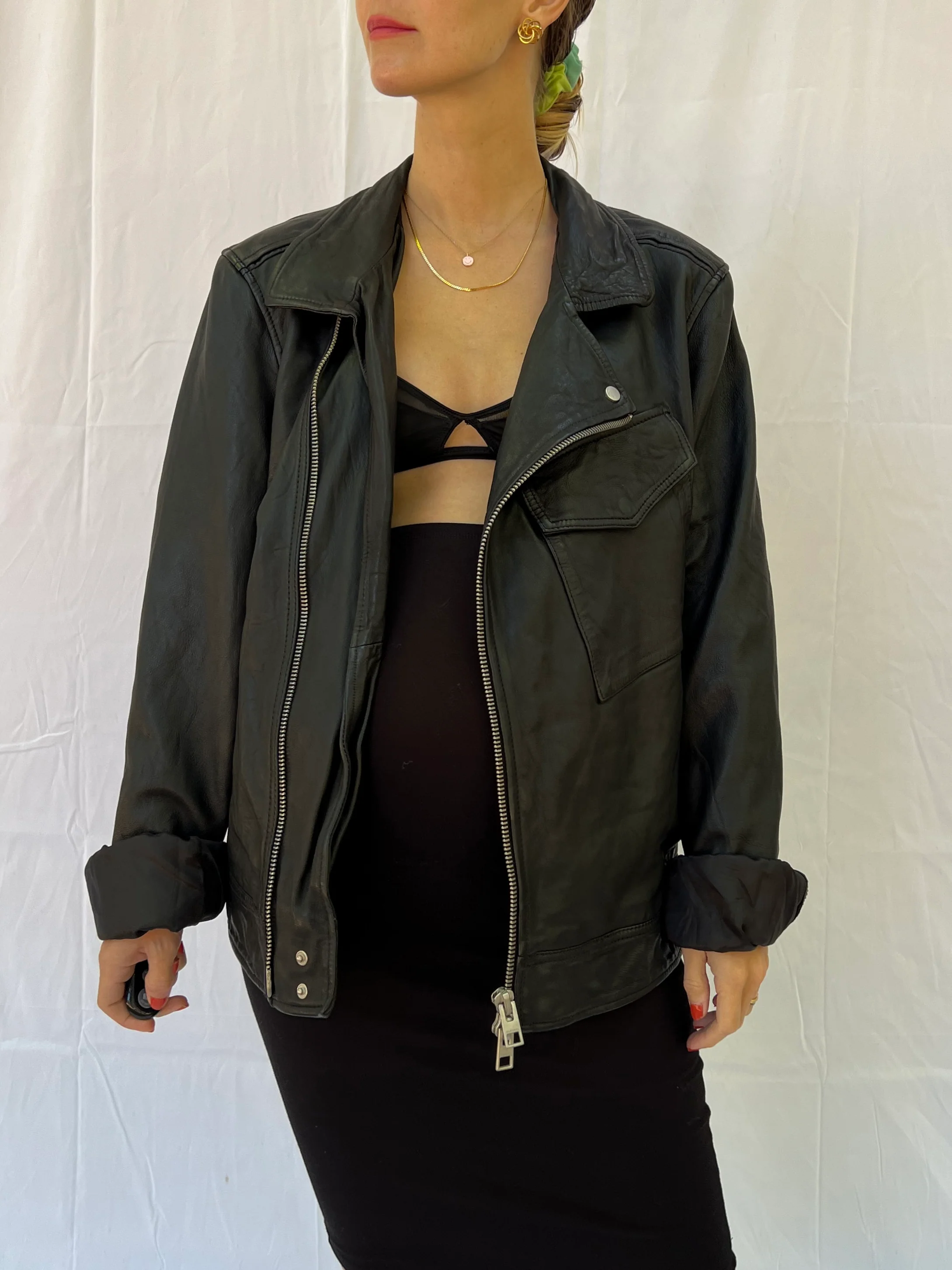 Designer Leather Moto Jacket - Image 2