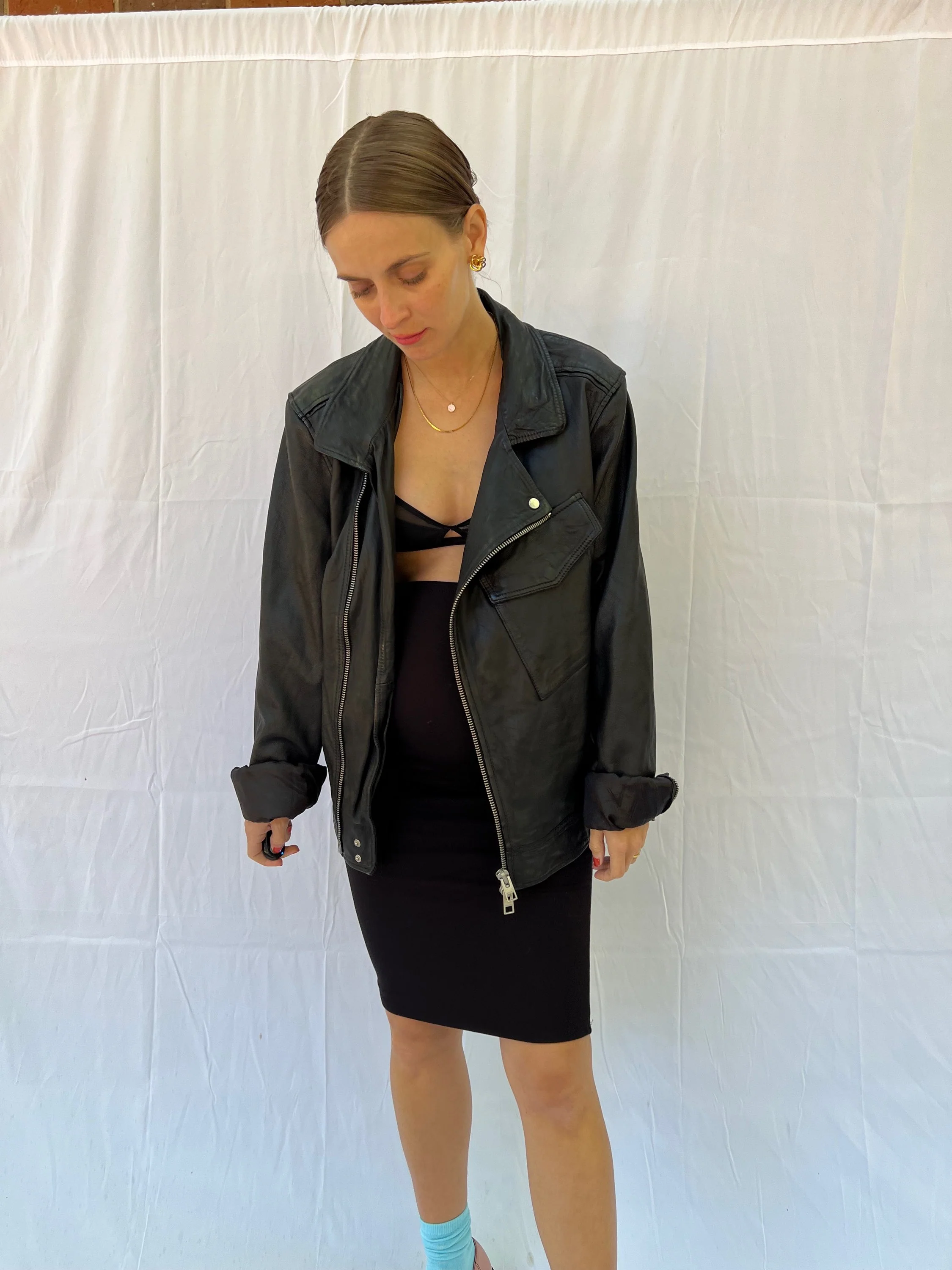 Designer Leather Moto Jacket - Image 3